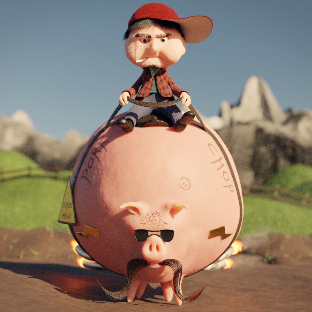 ArtStation Porkchop Frank (and his trusty rider)