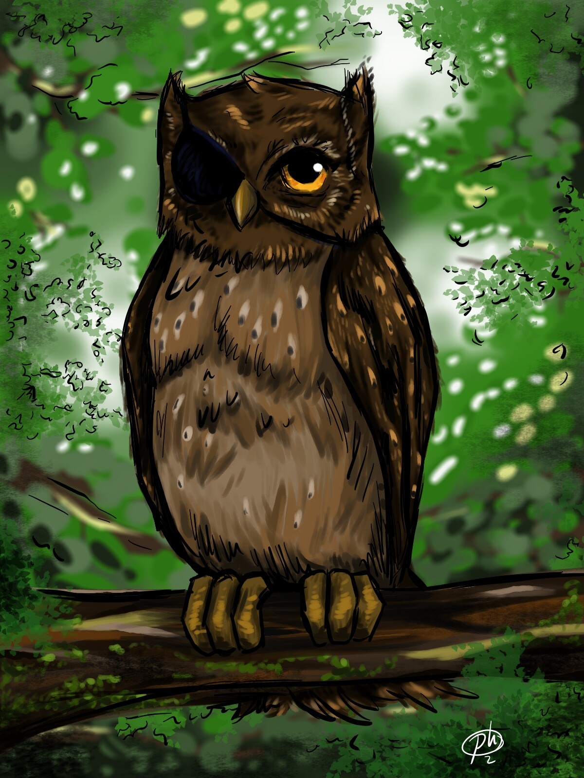 ArtStation Thowl. A quick paint of the owl who owns the forest.