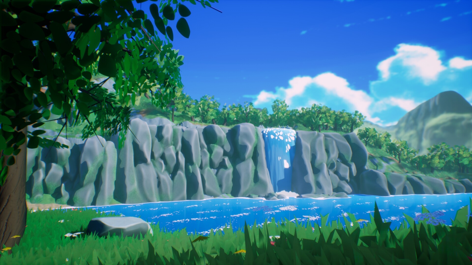 ArtStation - Stylized Waterfall Landscape on UE4