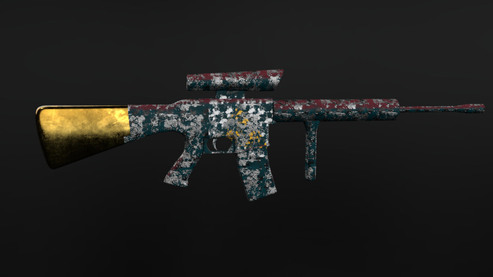 ArtStation - texturing a sniper rifle gun