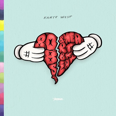 Chaos Studios Kaws X CDG Broken Heart Piece Rug Sold Out 43 OFF