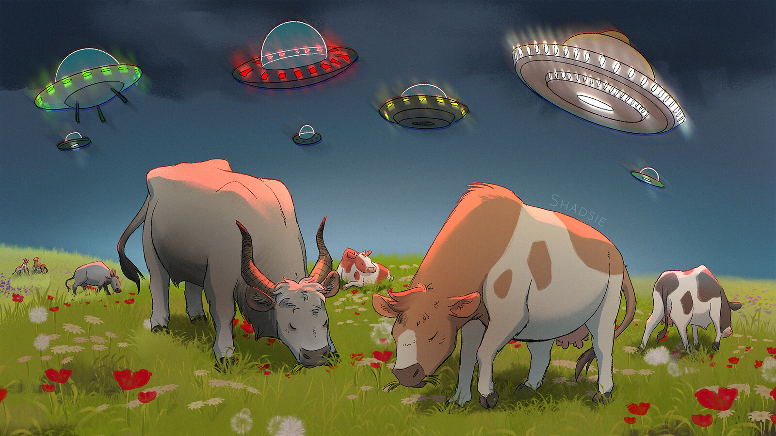 final illustration version b, the ufos appear