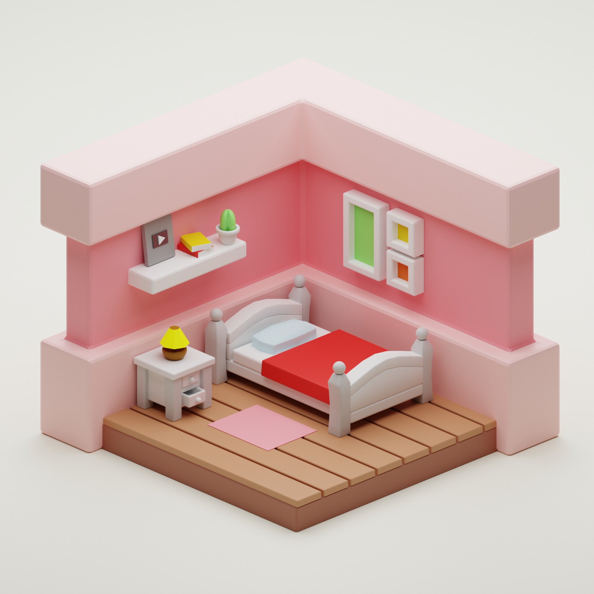 ArtStation - Cute Bedroom in Blender