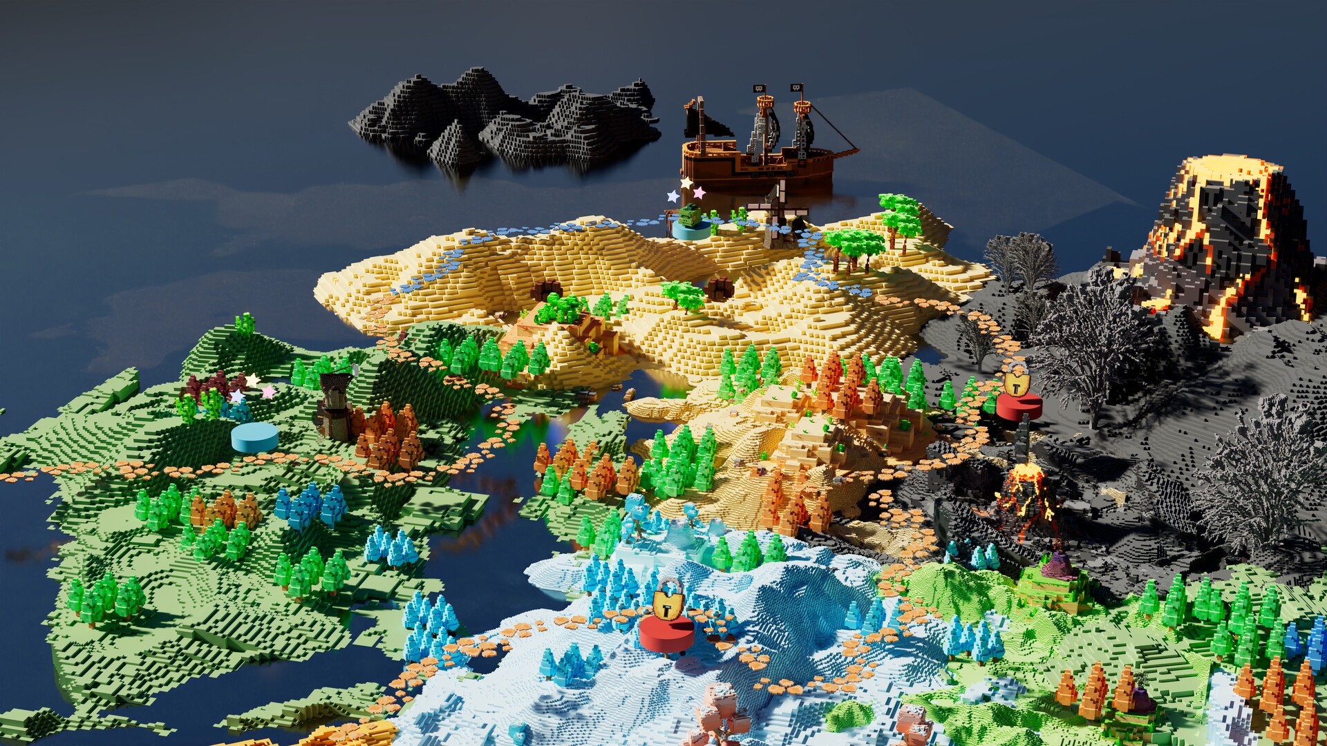Artstation voxel game map overview