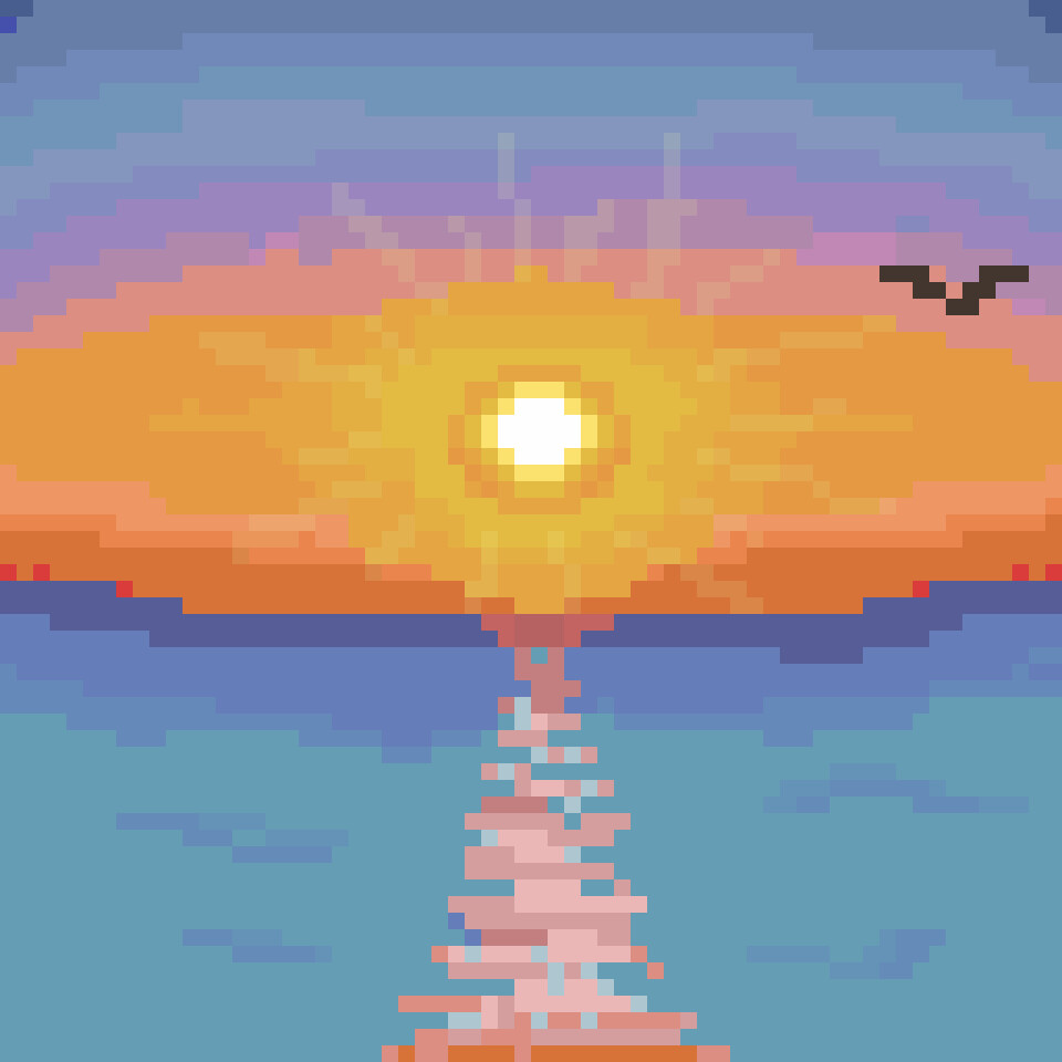 ArtStation - sunset pixel art animation