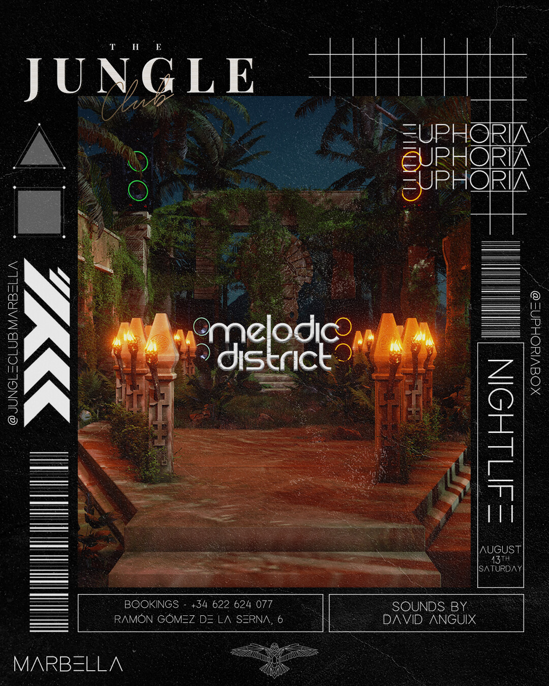 V1. Event flyer for Euphoria´s - Jungle´s event.