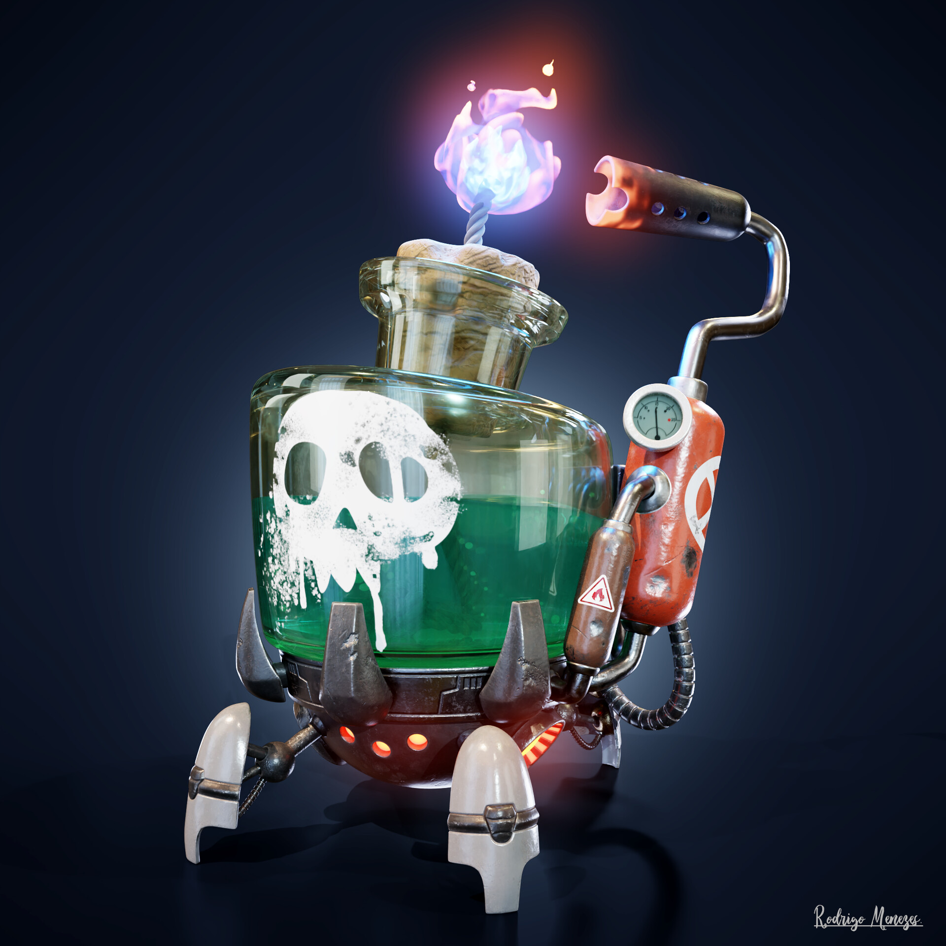 ArtStation Incendiary bomb Robot