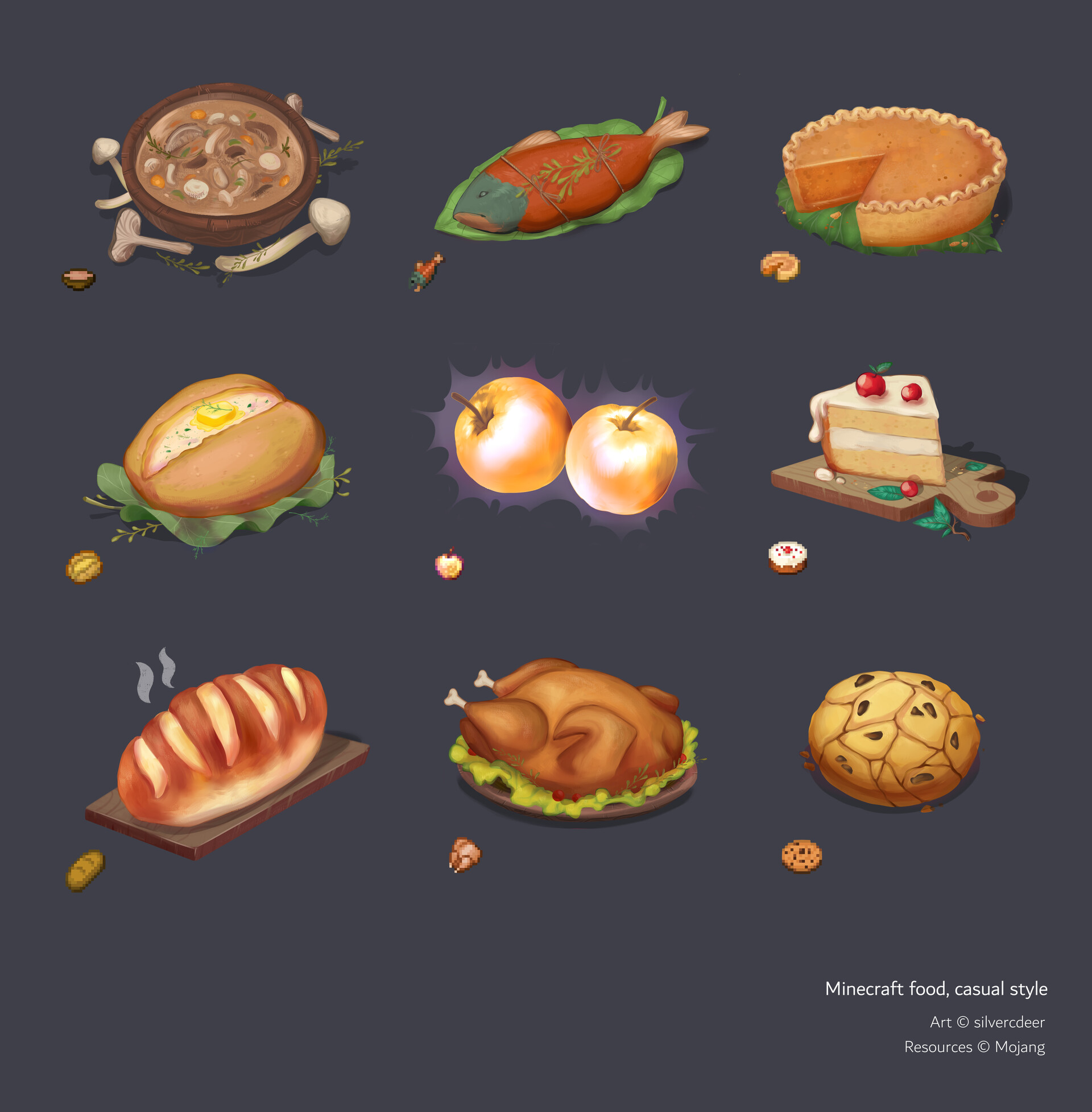 ArtStation Minecraft Food Casual Style artstation-minecraft-food-casual-style