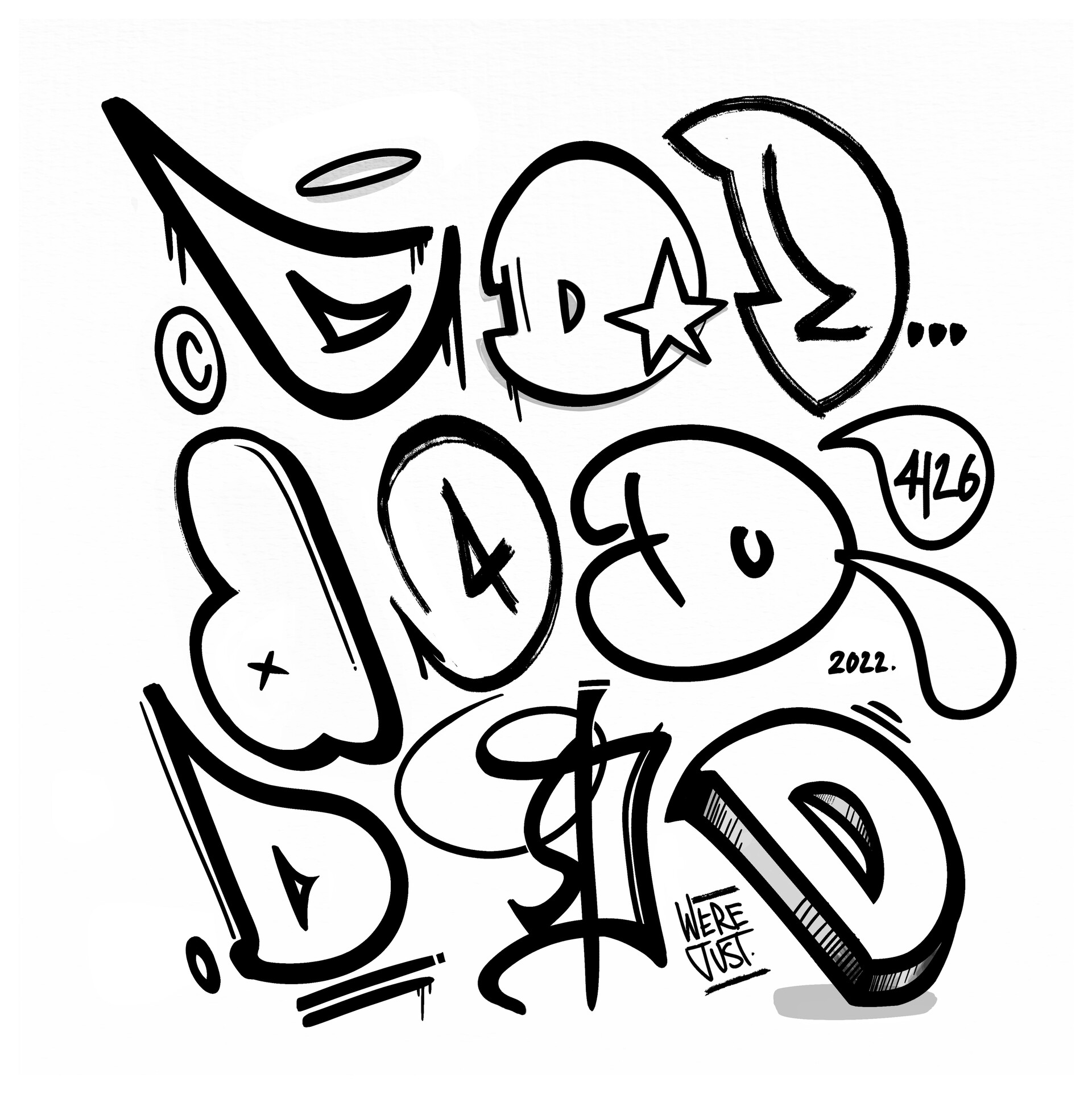 letter d in graffiti