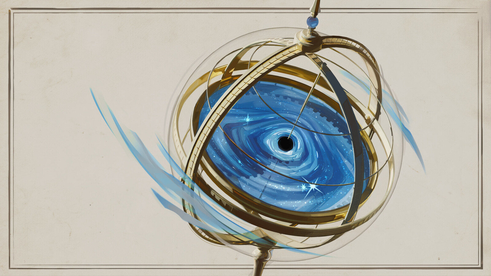 Black Hole Armillary Sphere • Editorial Science Illustration • Quanta Magazine • 2022