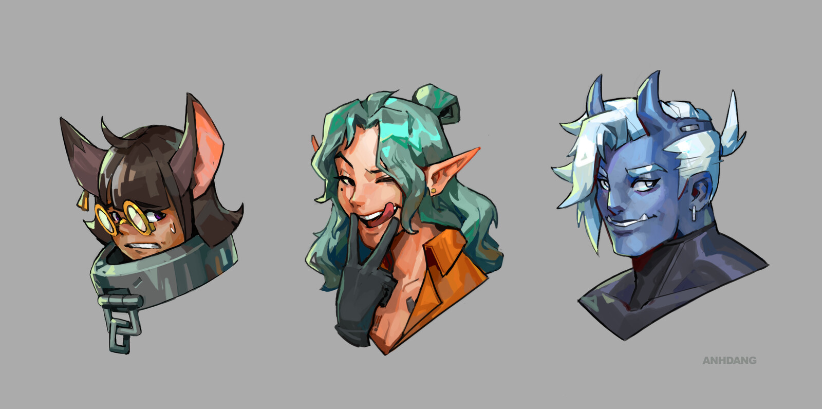 I had the sketch from way back but decided to paint them after playing Disco Elysium