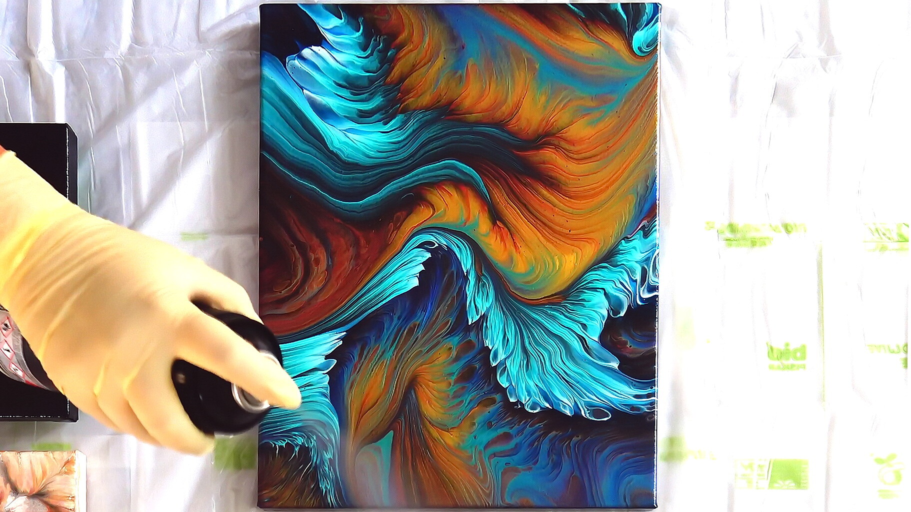 How To Clean And Varnish the Acrylic Pour Paintings with Silicon