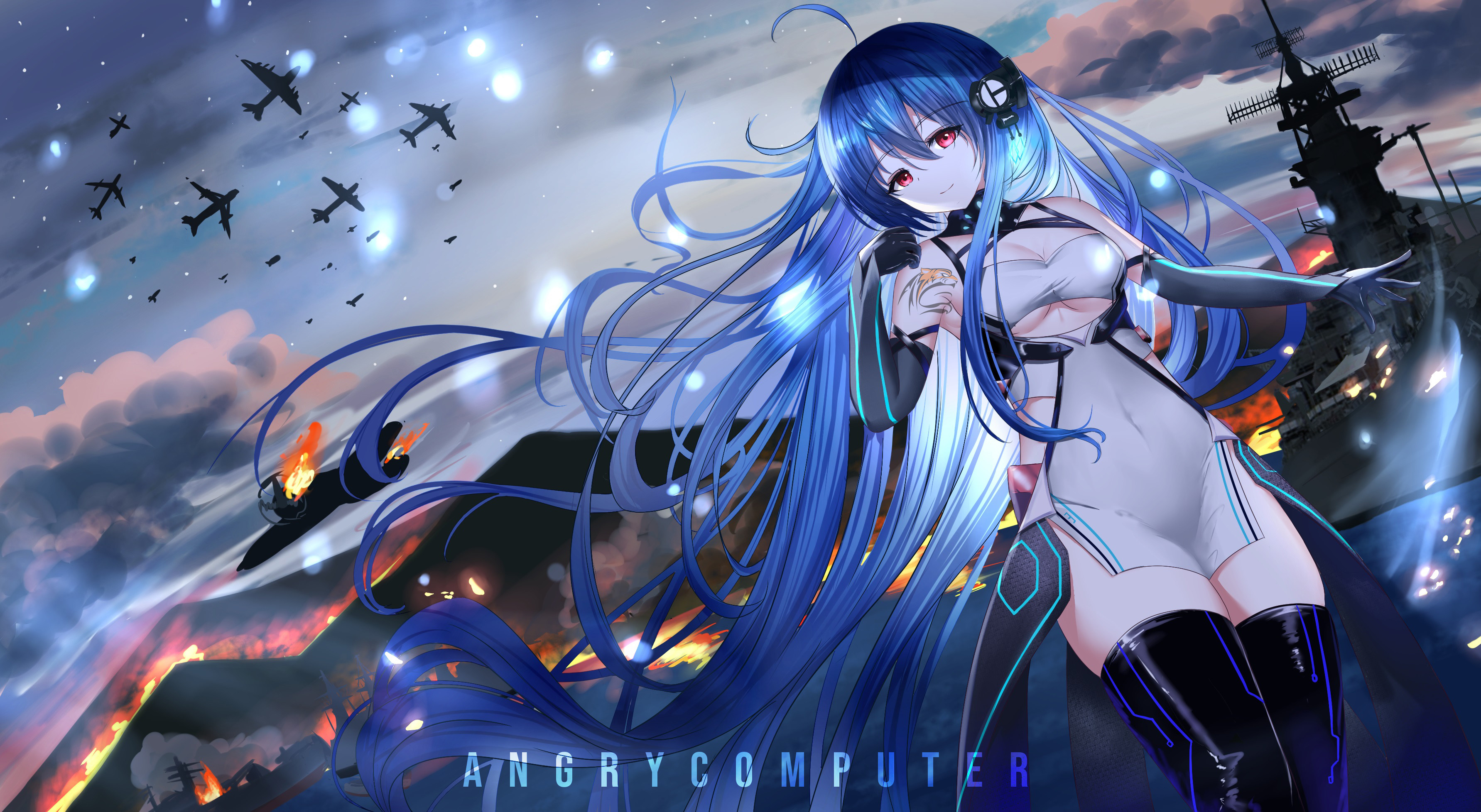 ArtStation - Blue hair anime girl
