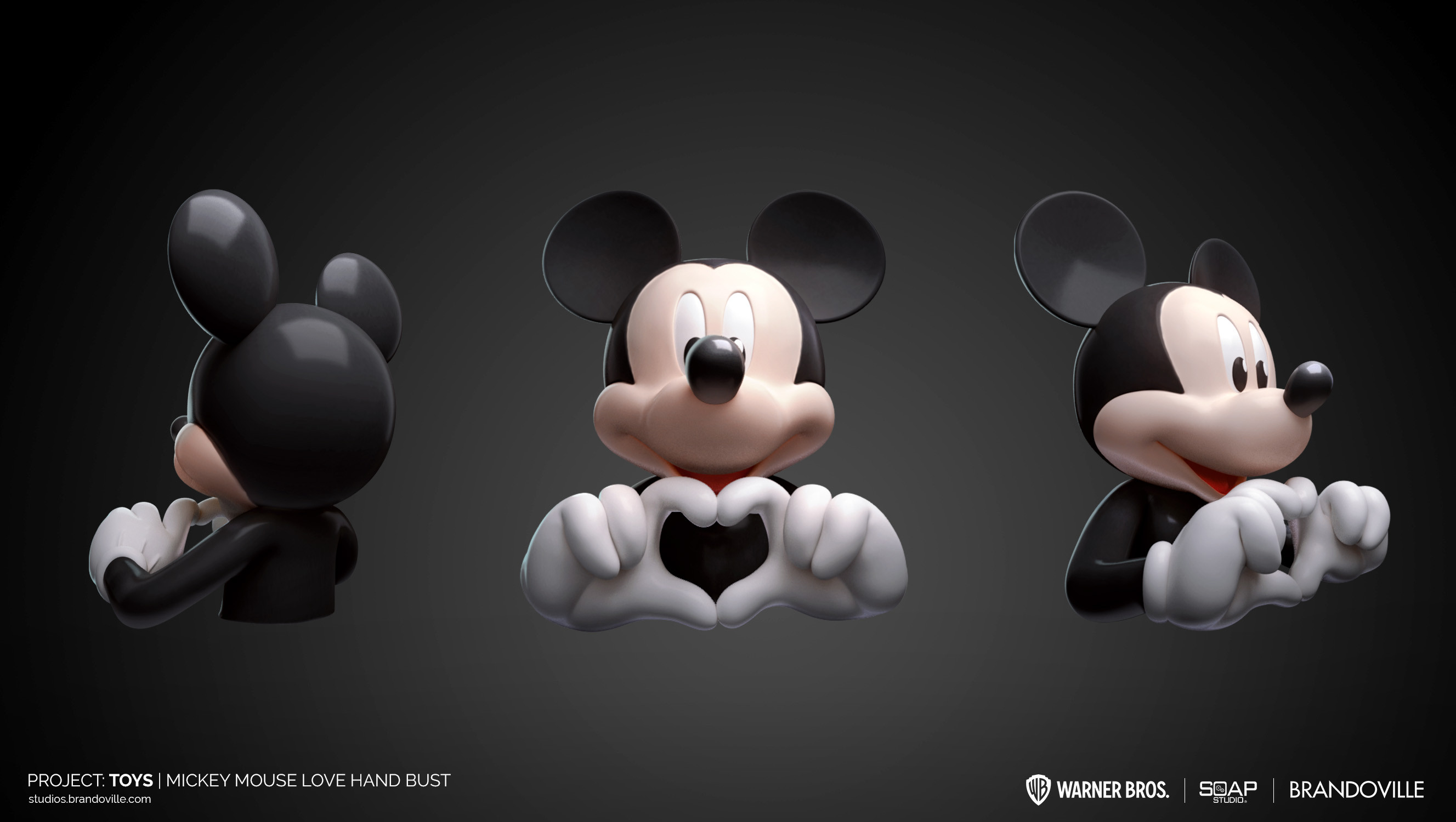 Mickey Mouse Love Hand Bust (2 sizes) – Artional