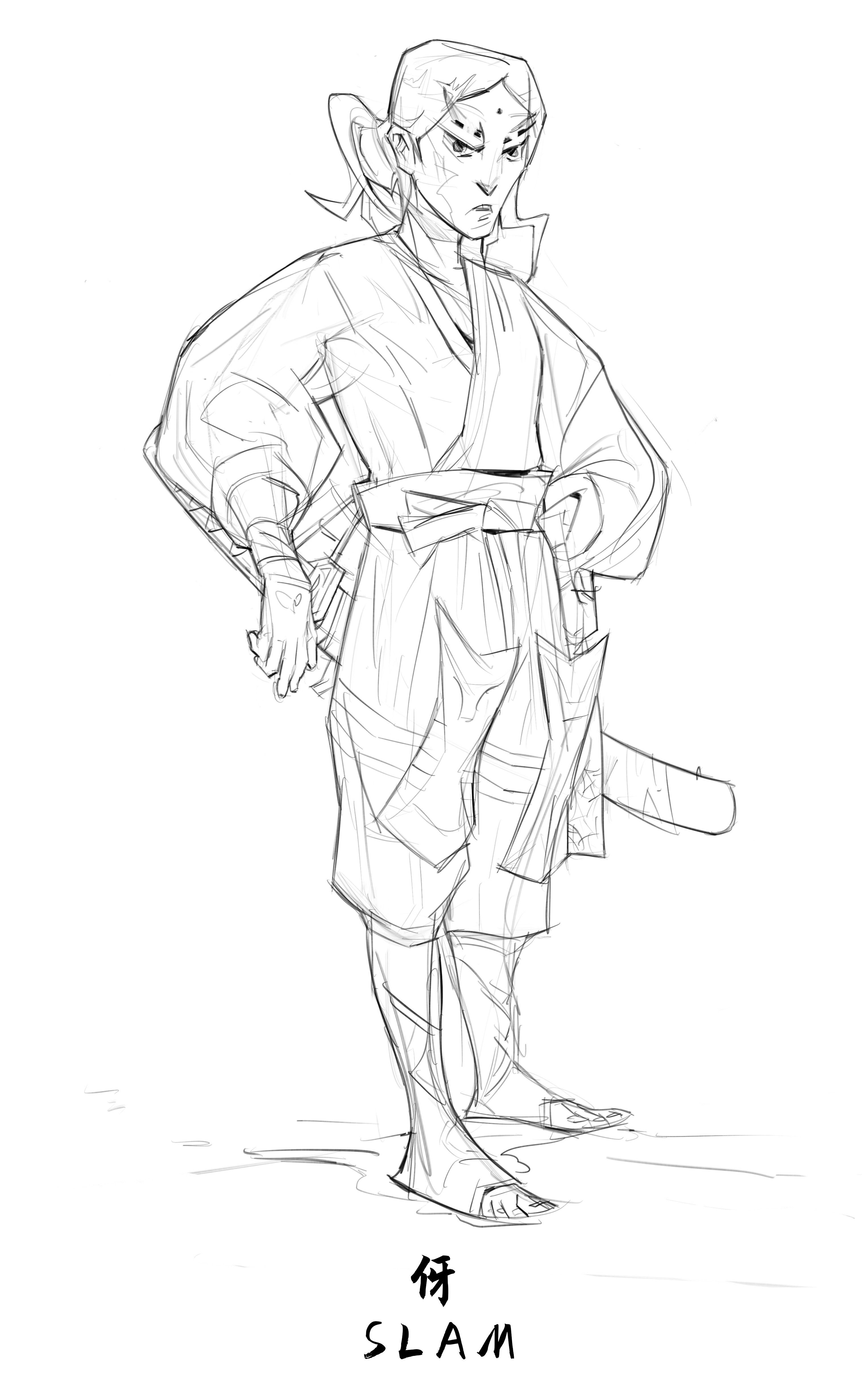 The character design of the Japanese Shogun story