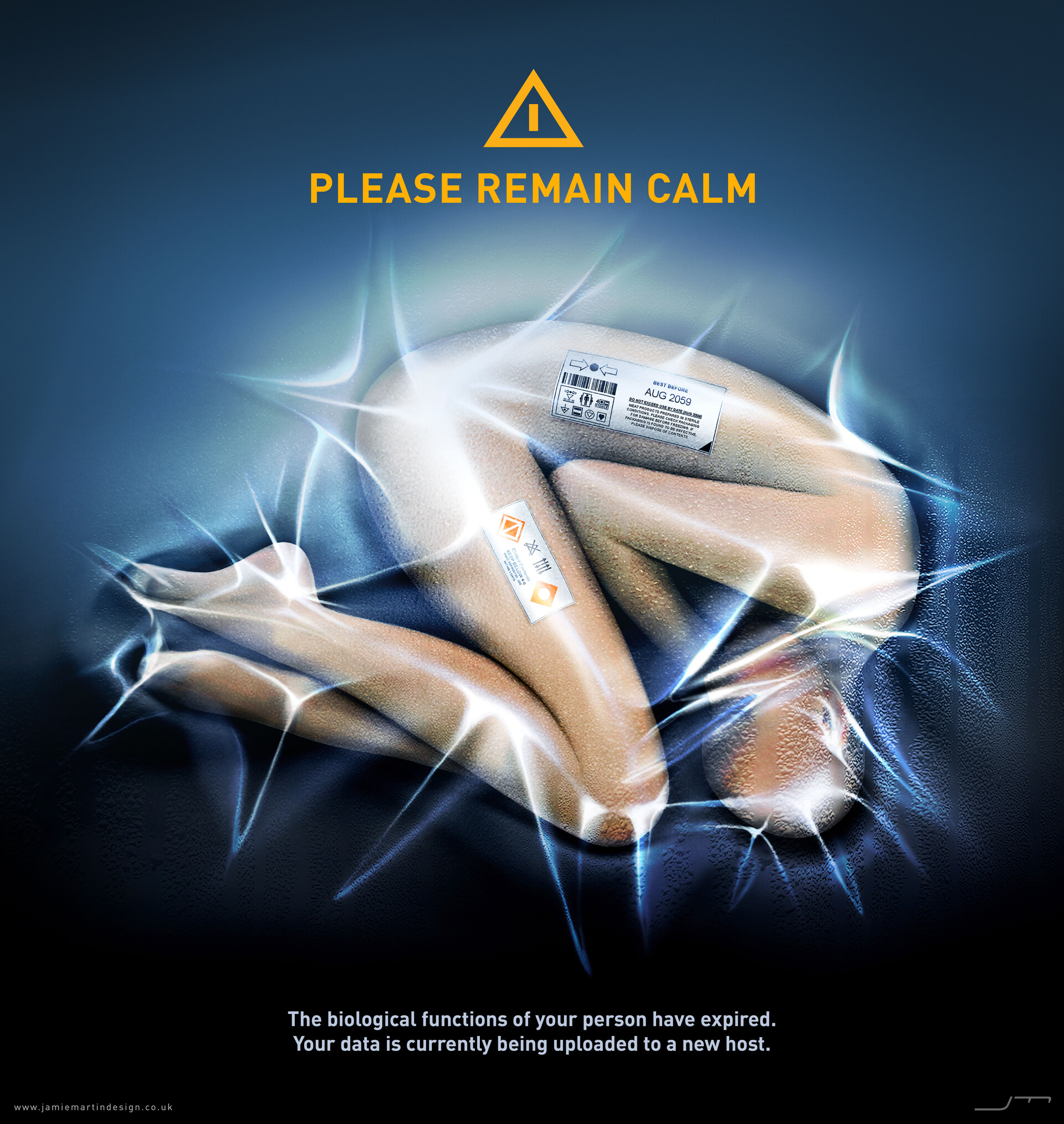 ArtStation - "Please Remain Calm" - scifi poster art