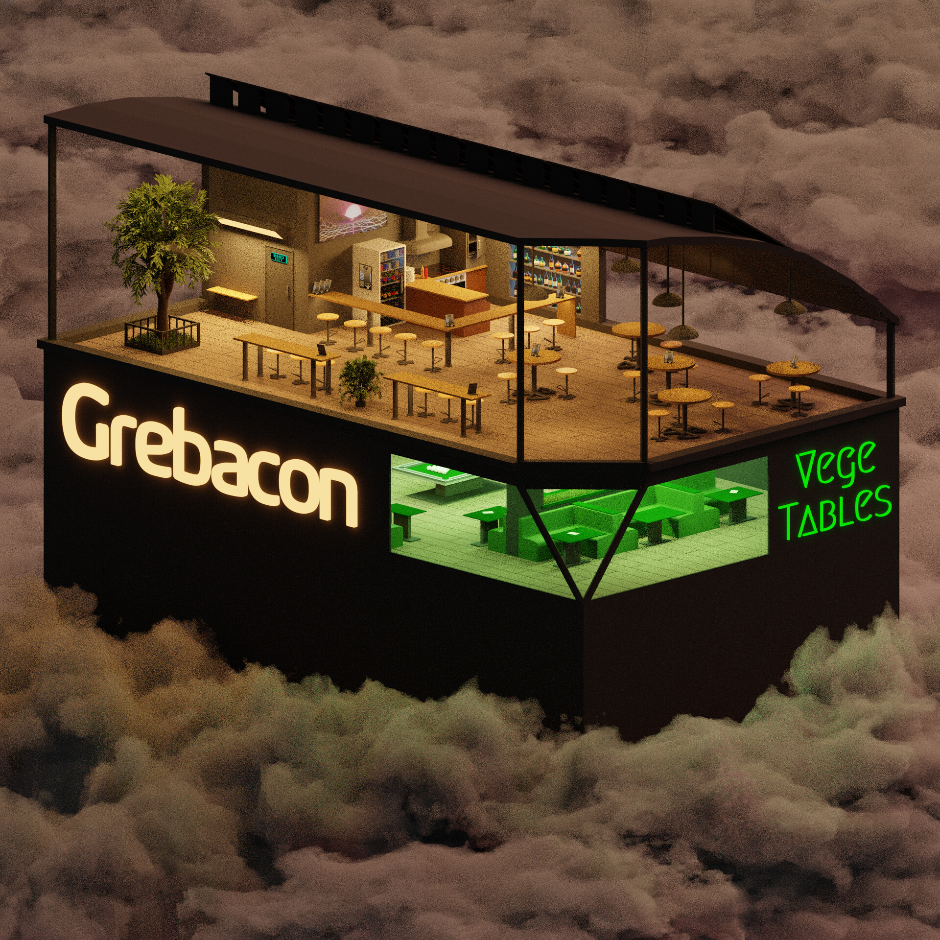 ArtStation Rooftop restaurant above the clouds