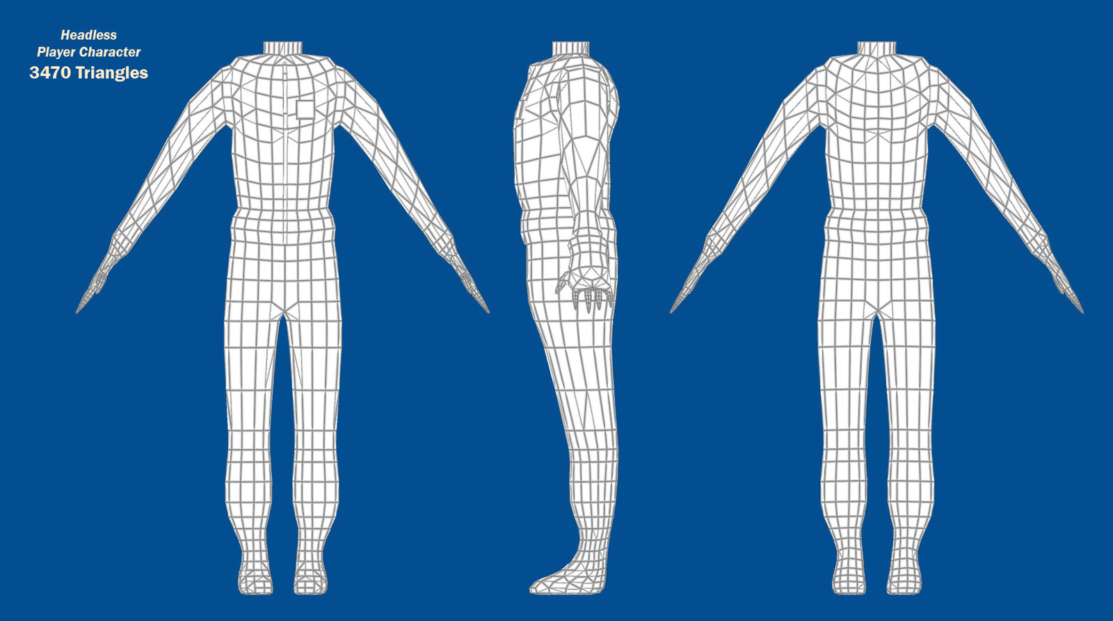Player Character wireframe