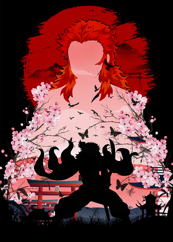 ArtStation - Kyojuro Rengoku Demon Slayerm Kimetsu no Yaiba