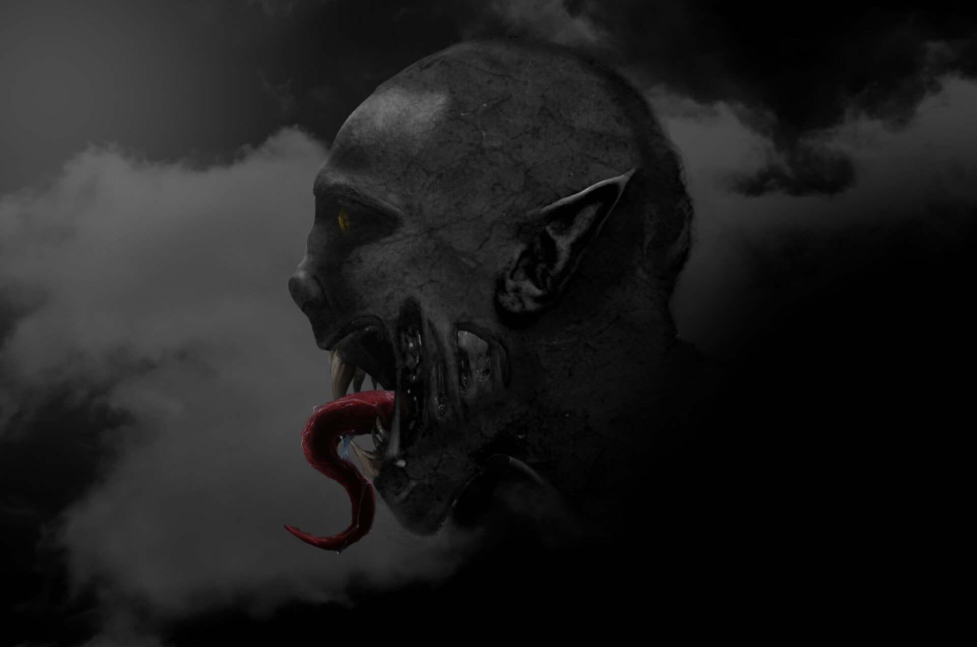 Demons Face Side View