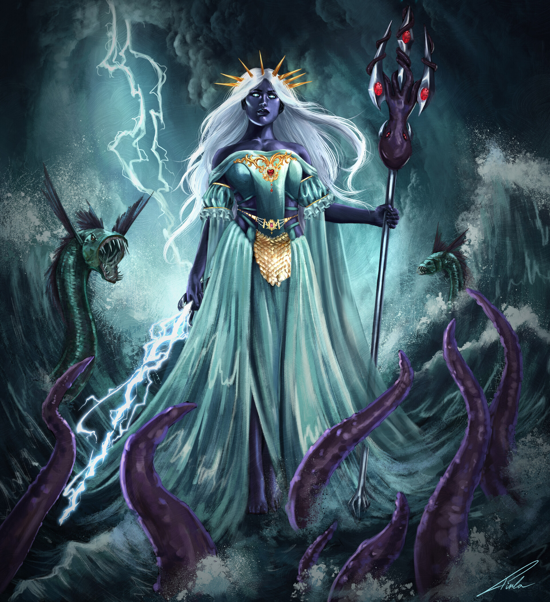 ArtStation Giant Empress storm giant DnD commission