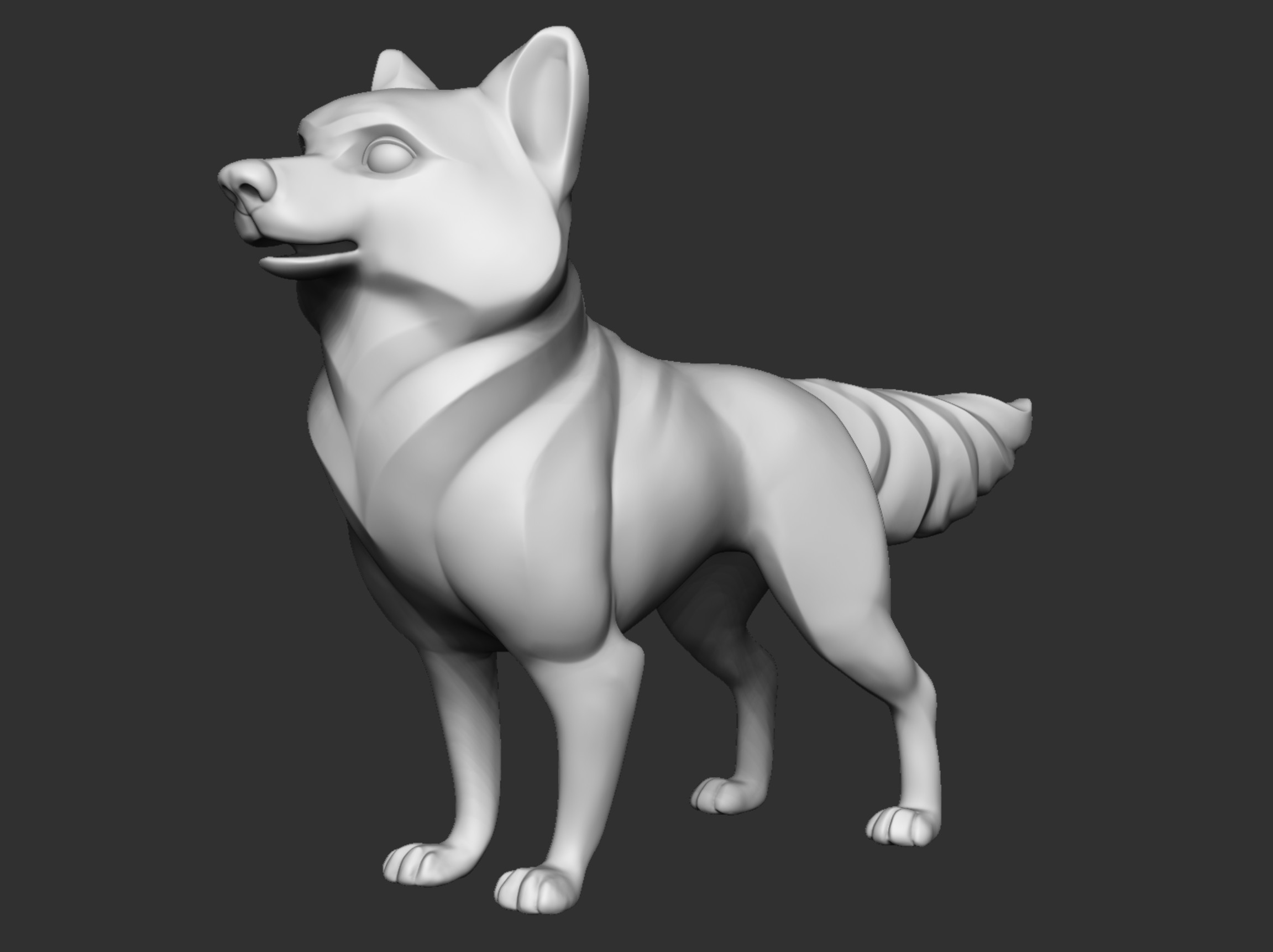 Zbrush sculpted model. Before bringing into Blender to create teeth, tongue and claws, and fix up the eyes.