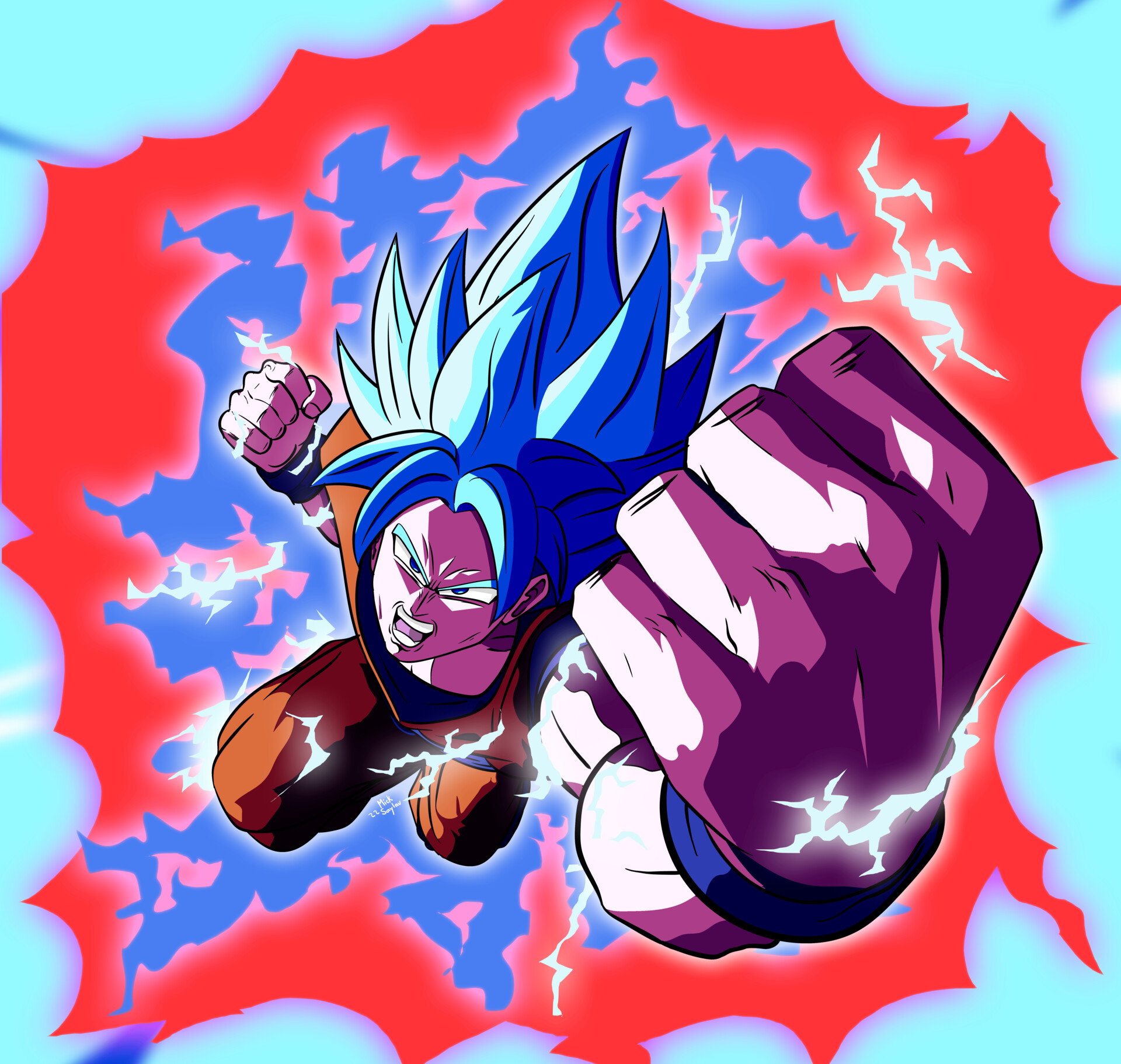 ArtStation - Super Saiyan 3 Blue Goku - Super Kaioken 10x