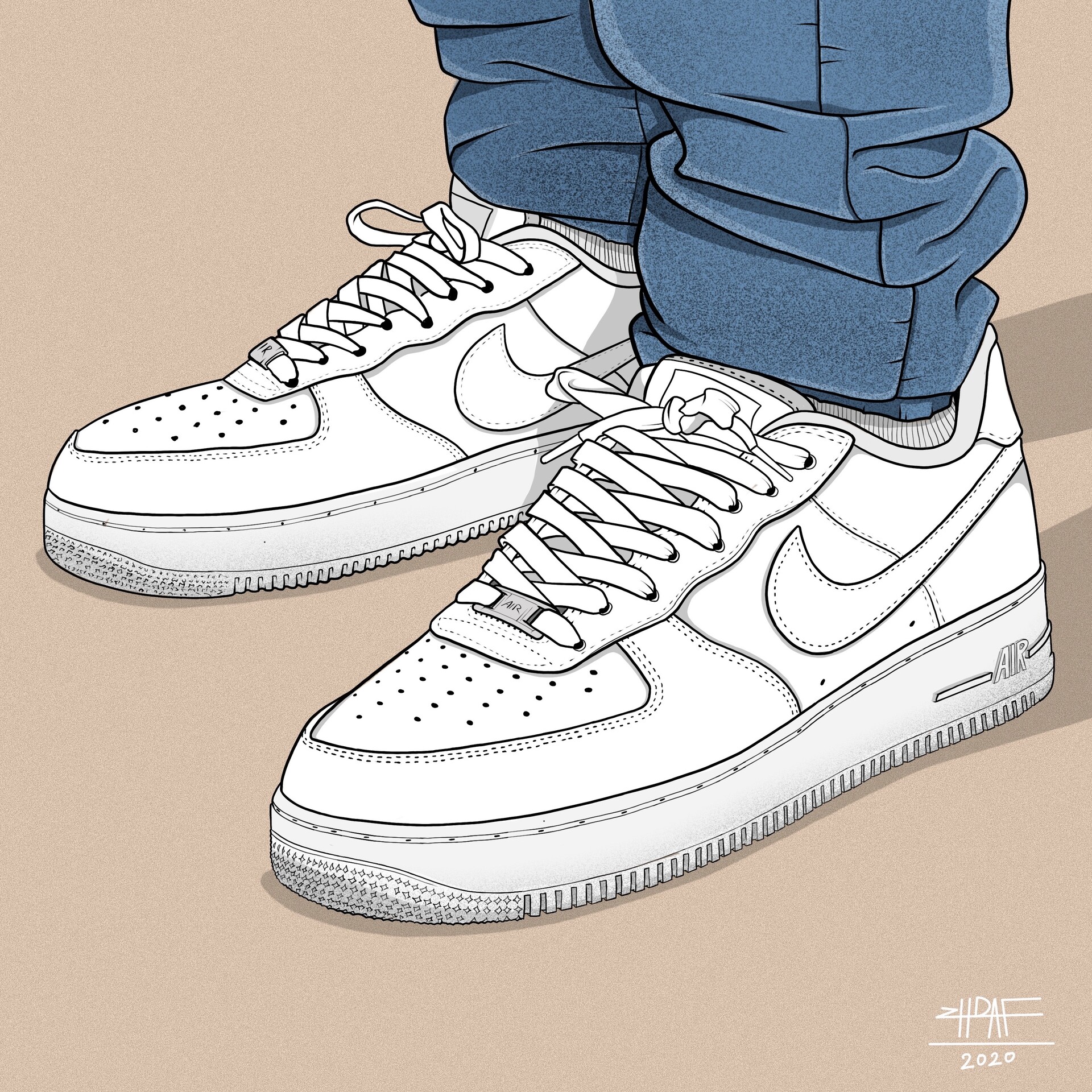 drawings of air force ones