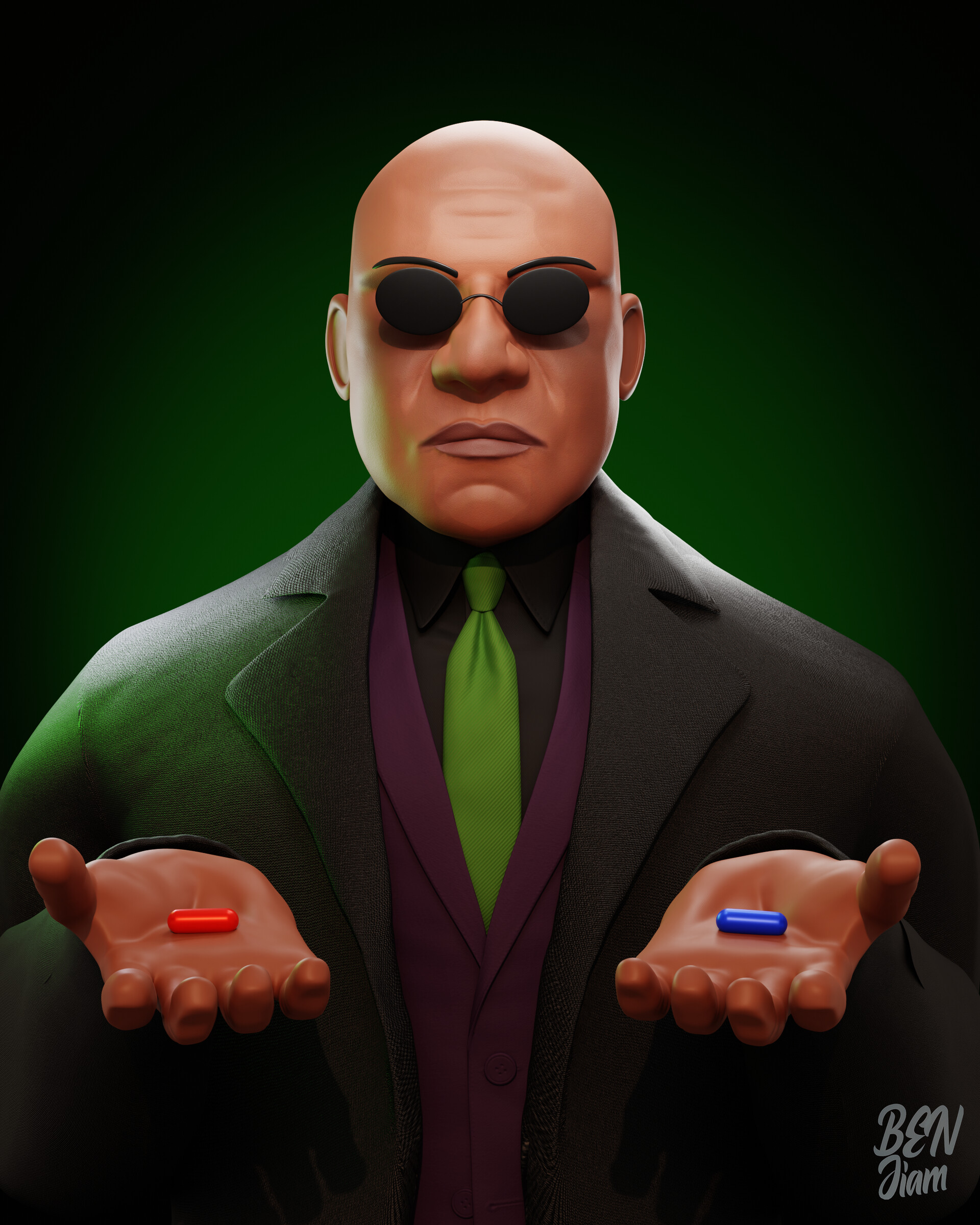 ArtStation Morpheus (The Matrix) Stylized sculpt