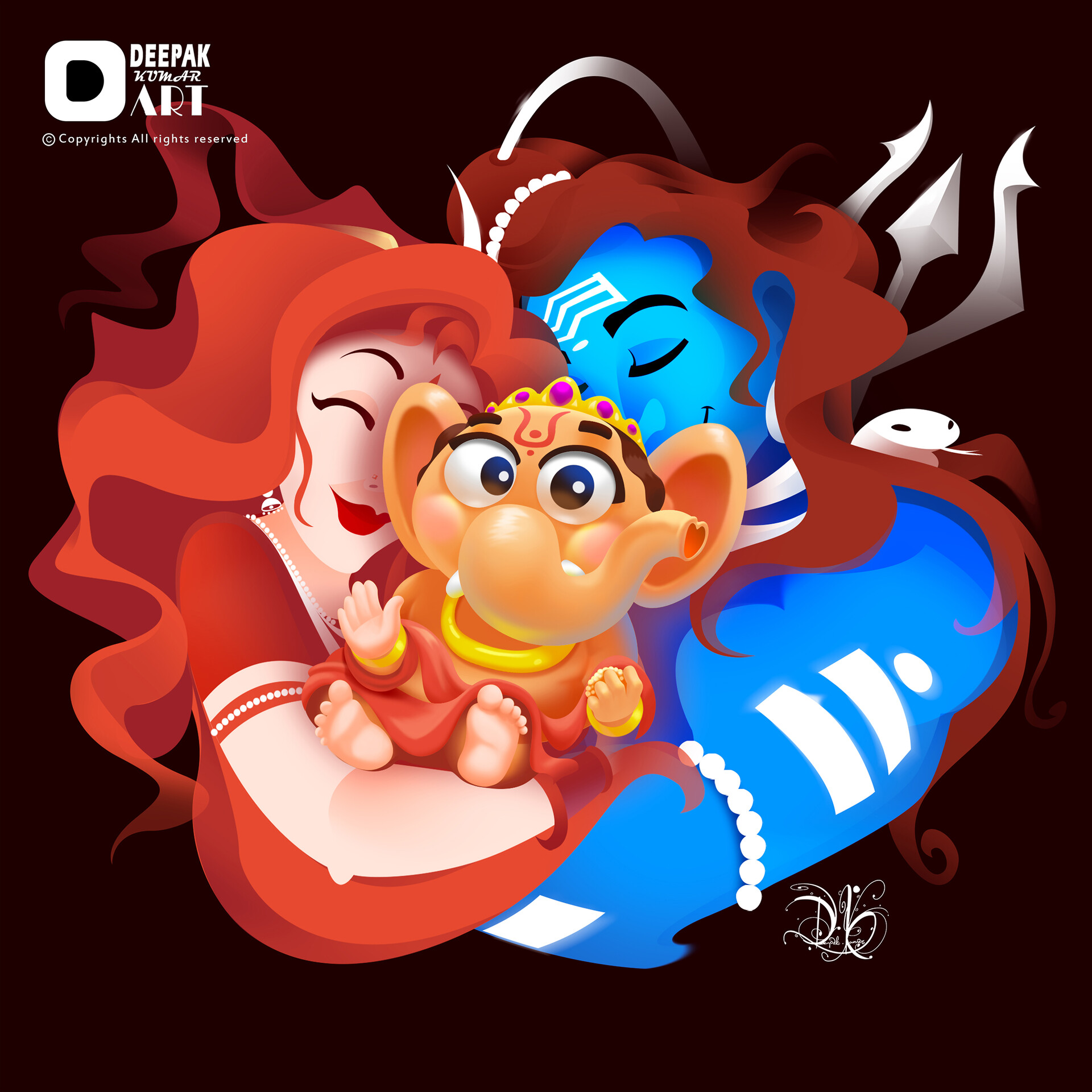 ArtStation - Love of a family- Jai Shri Ganesh