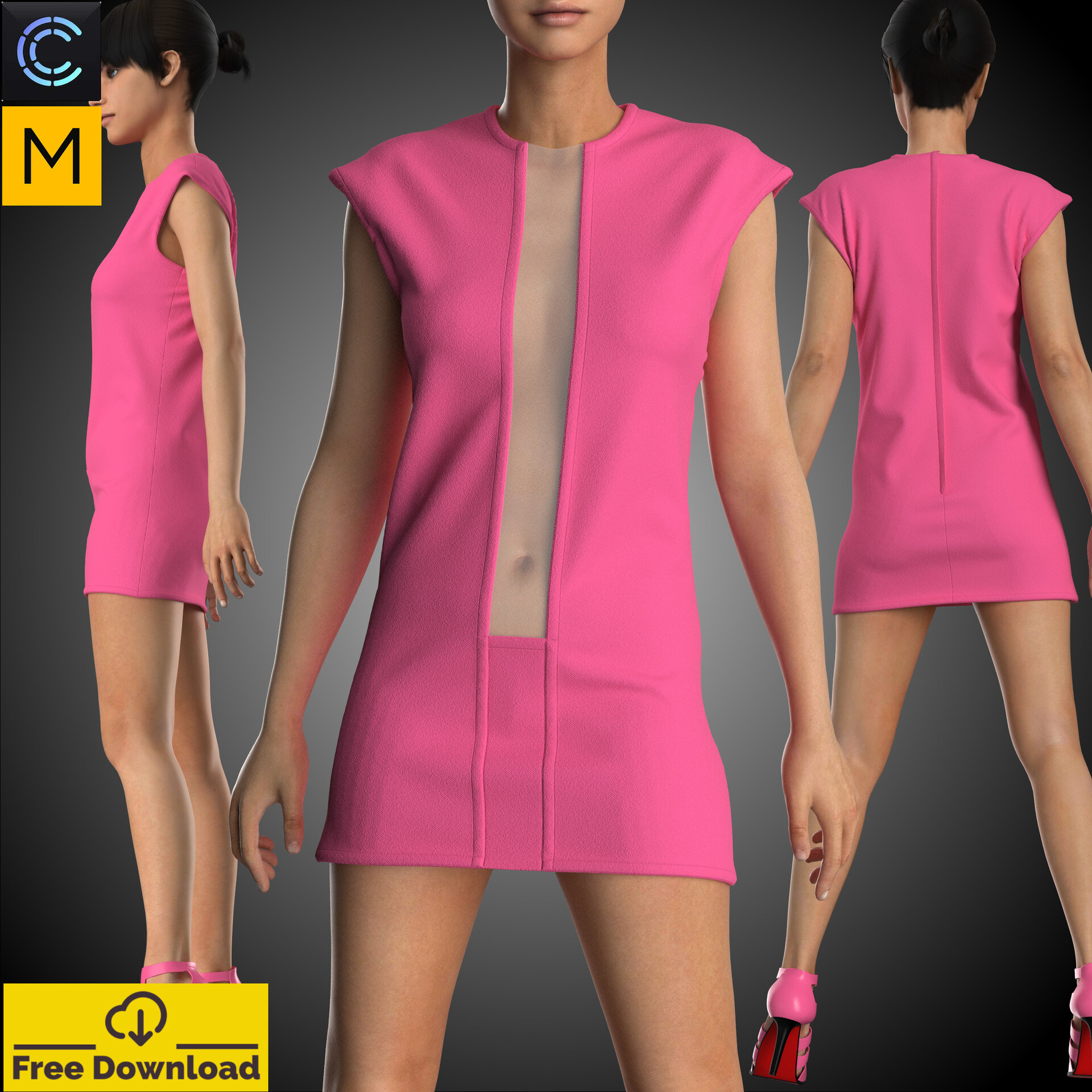 ArtStation Free Gernreich Dress In US Size 2 CLO MD artstation-free-gernreich-dress-in-us-size-2-clo-md