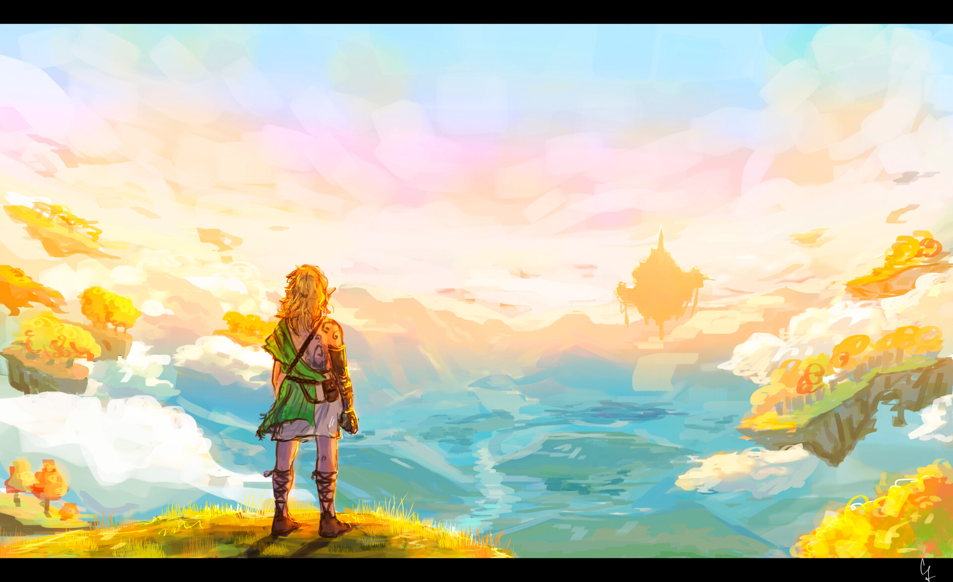 Canvas print The Legend of Zelda: Breath of The Wild - Sunset