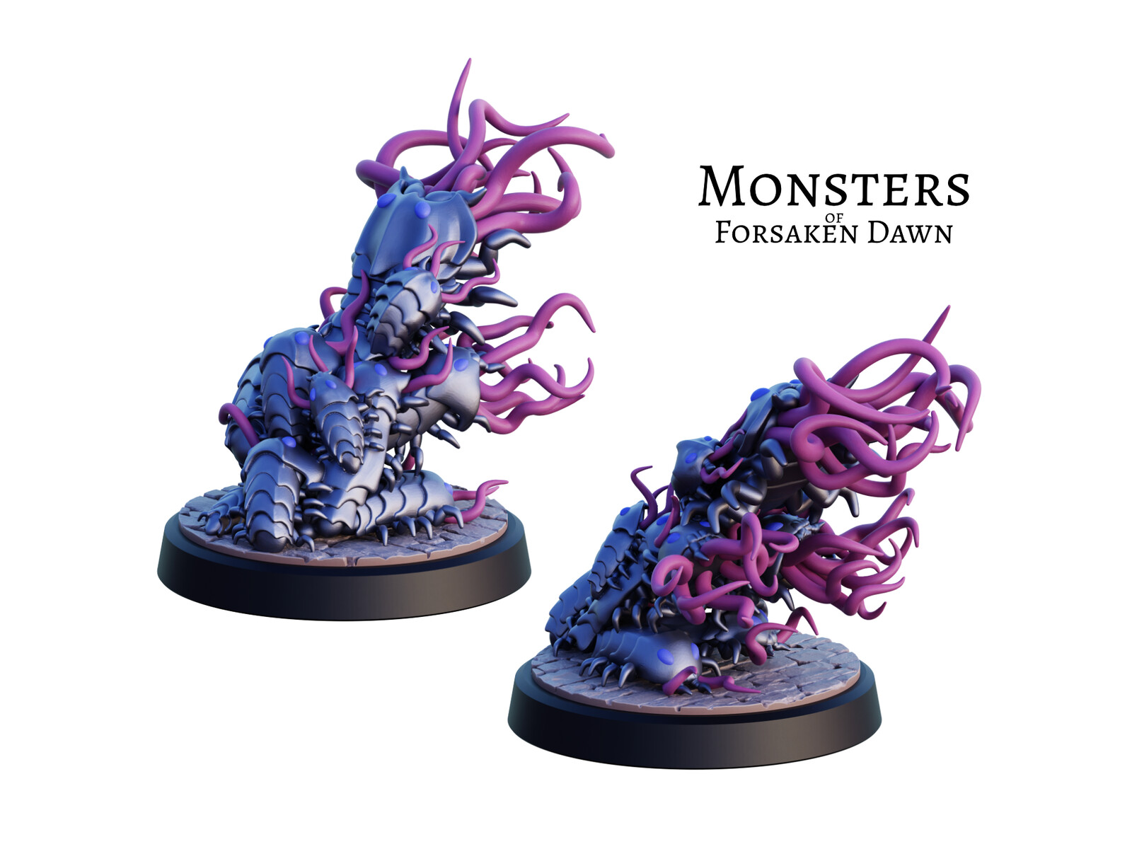Full-color render of the 3D miniature. This is a Consuming Armor, a monster from Forsaken Dawn.