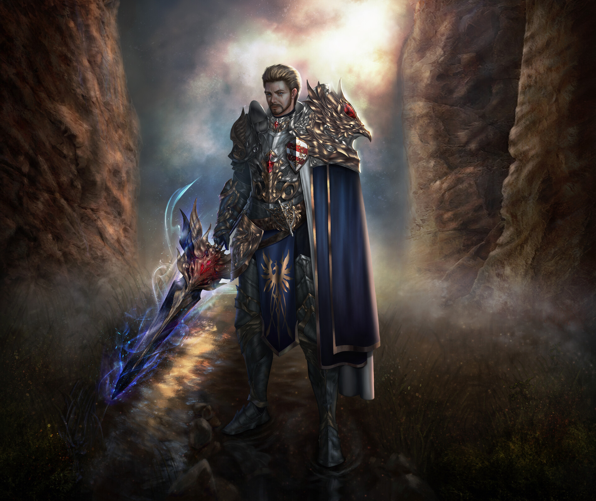 ArtStation - blue flame knight / rework