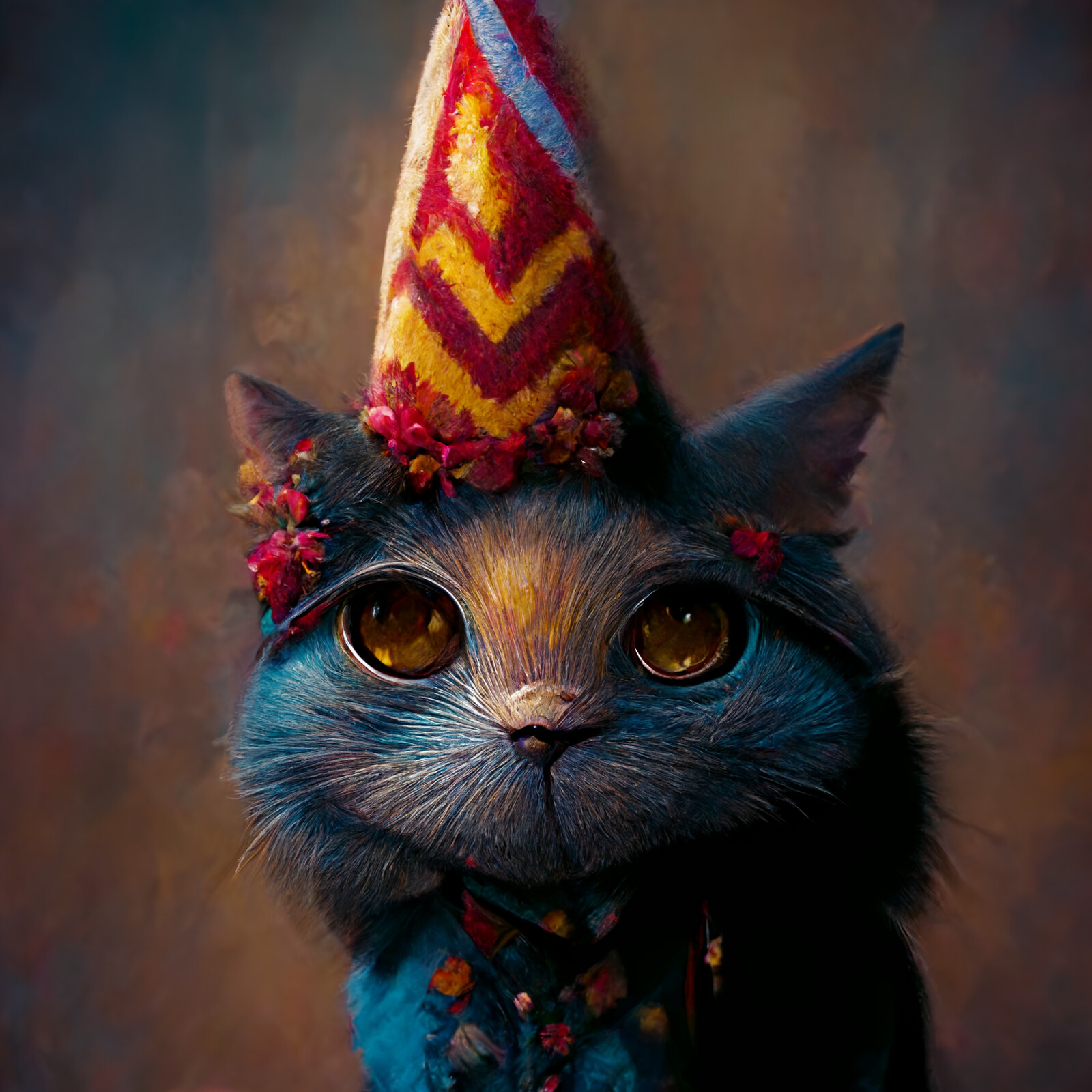 Cat with Party Hat #3 | Tricia