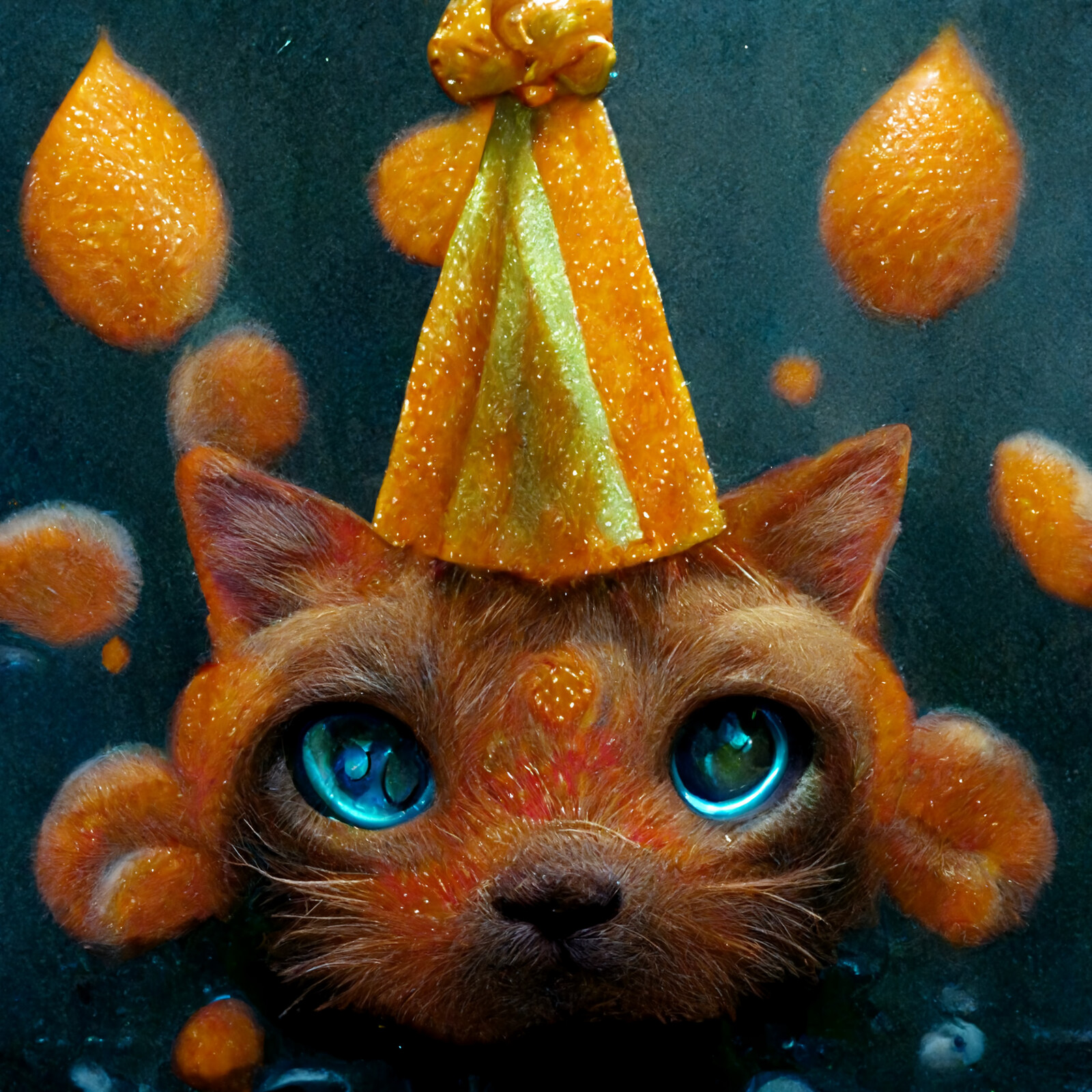 Cat with Party Hat #29 | Honey