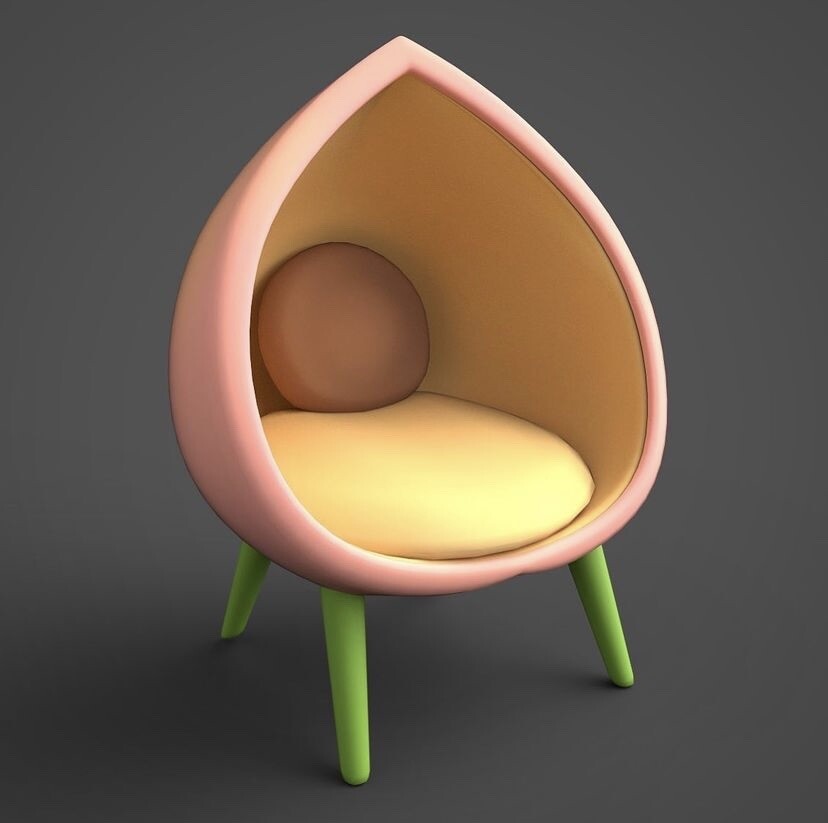 ArtStation Peach chair Animal Crossing