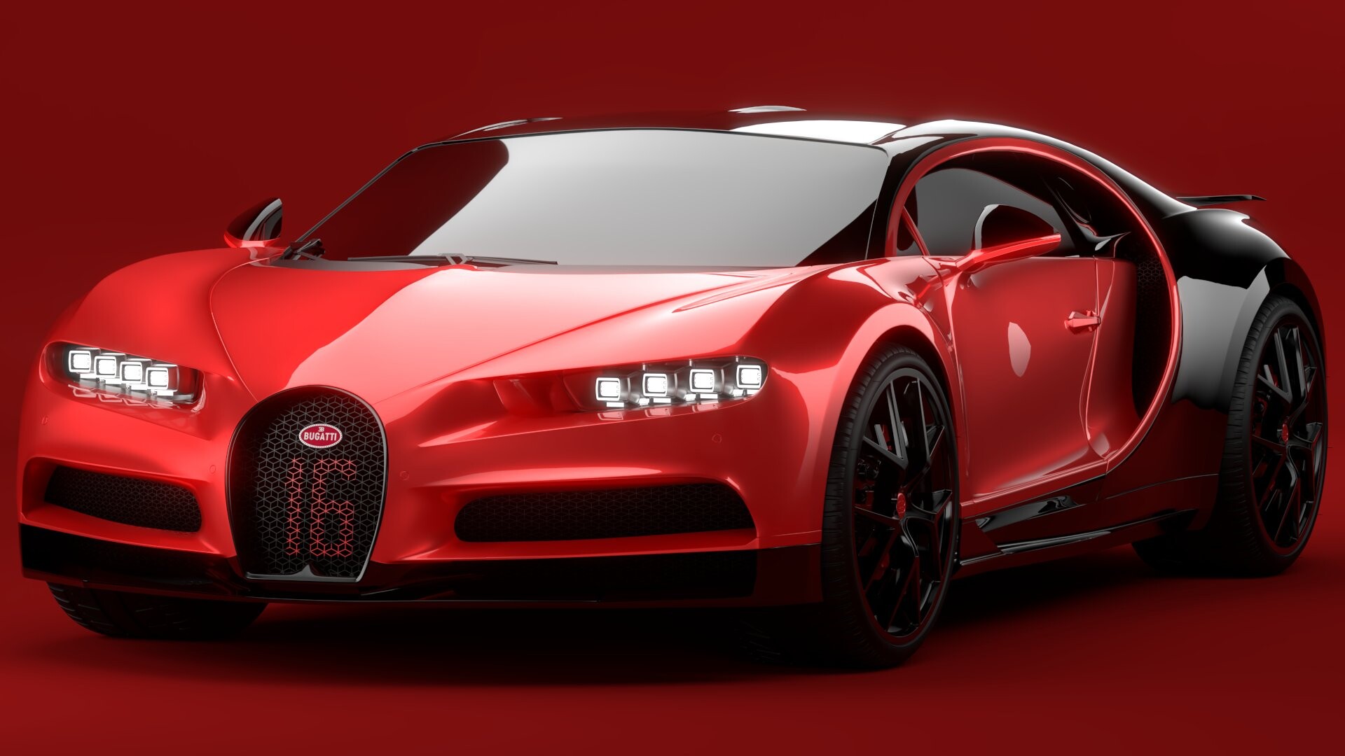 ArtStation - Bugatti Chiron Sport 2021 Red 3D Model - Render