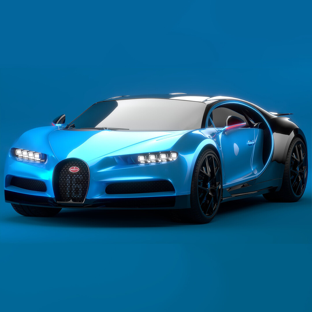 ArtStation - Bugatti Chiron Sport 2021 Blue 3D Model - Render