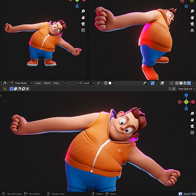 Rigged Gymer Character - Blender 3.0 - Klin Style 2
