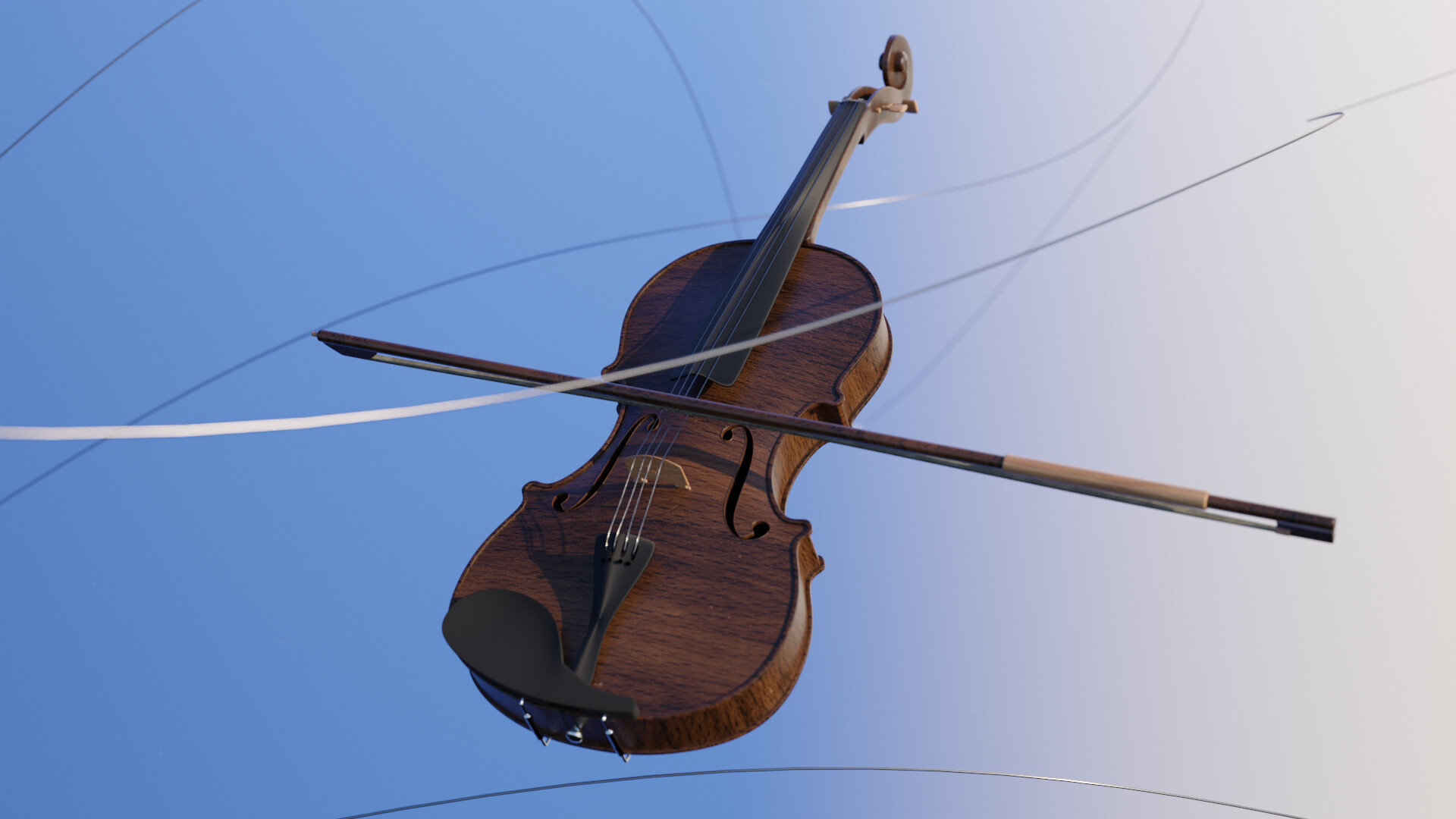 ArtStation Violin modeling job done, turn playing job 😊