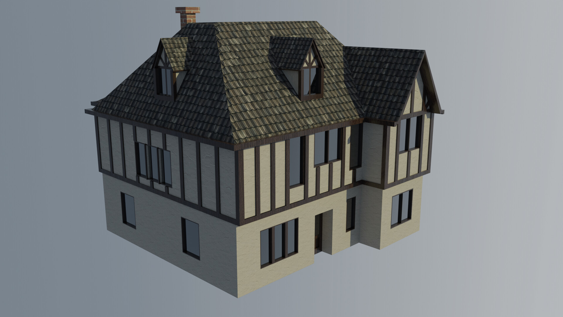 artstation-low-poly-european-style-house