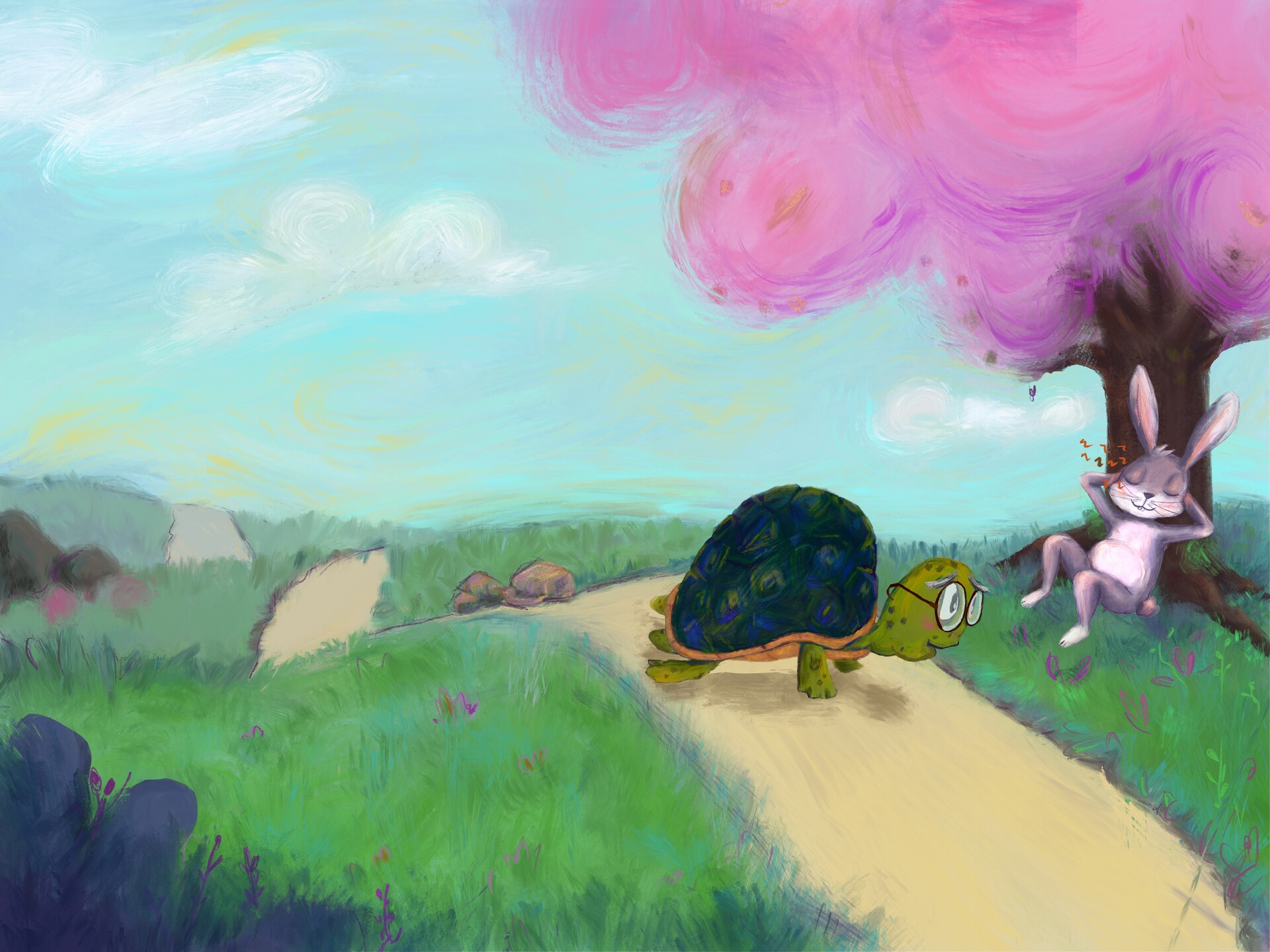 ArtStation Rabbit and turtle