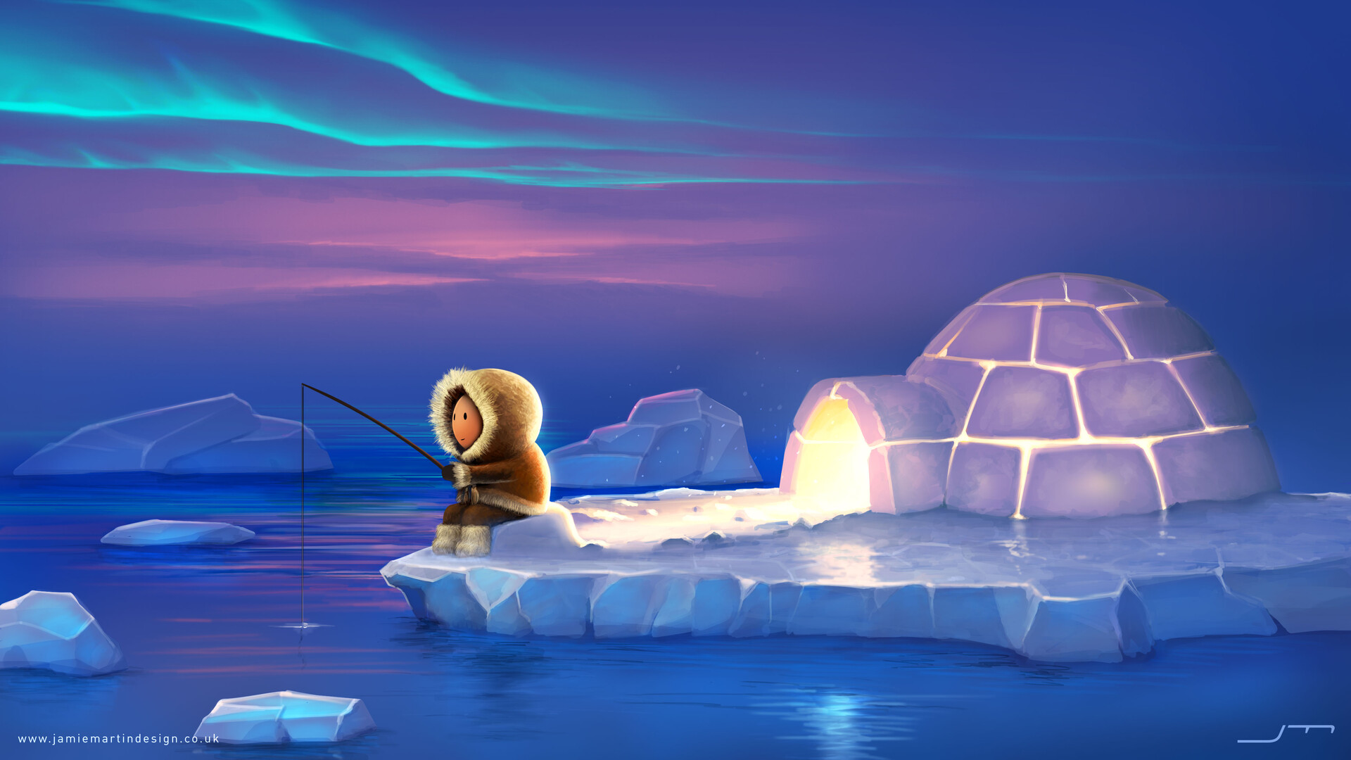 ArtStation - Fishing Inuit \u0026 Igloo Placement - game concept art, image size:1920x1080