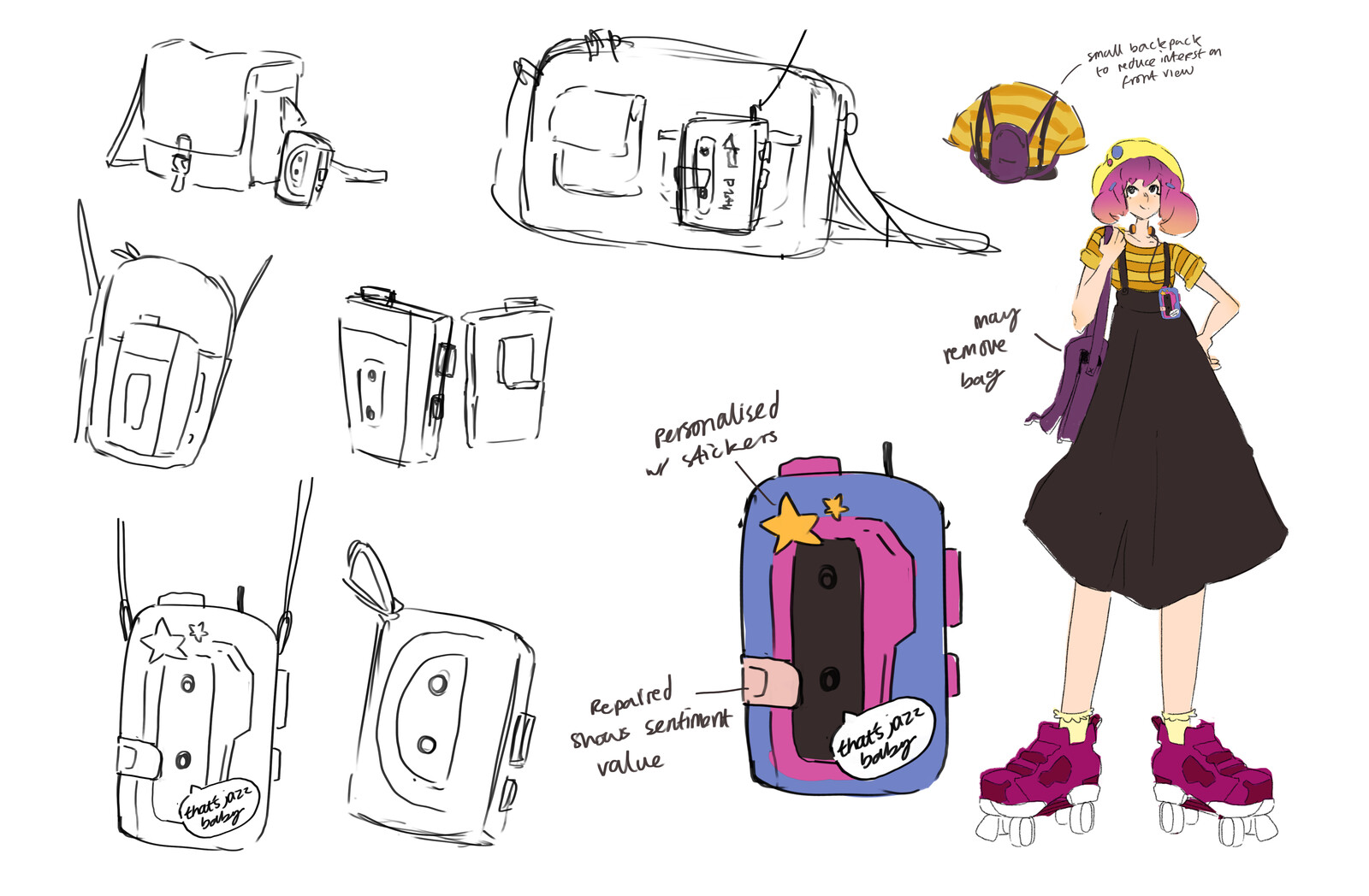 Prop design for the main character.