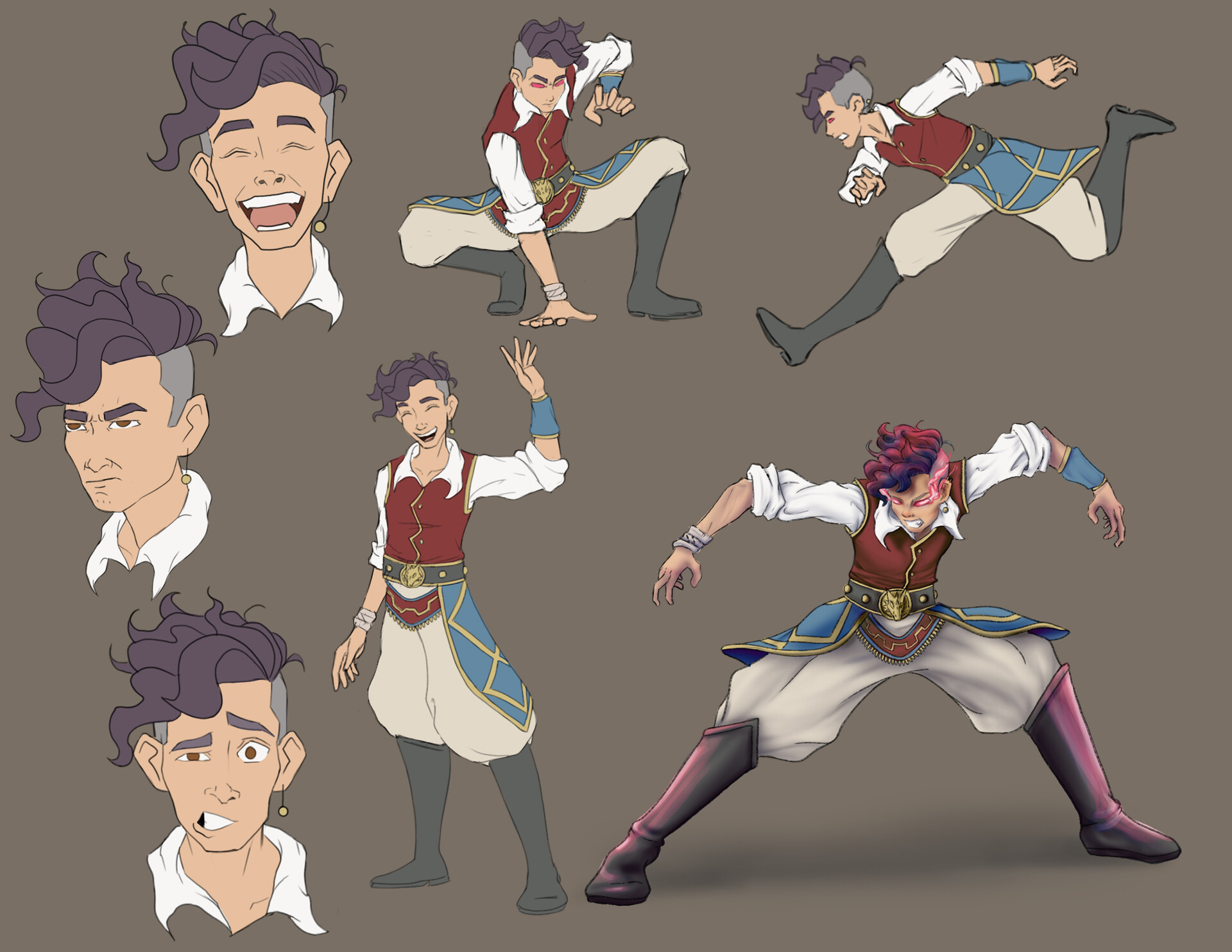 ArtStation Dragon Boy Pose & Expression Sheet
