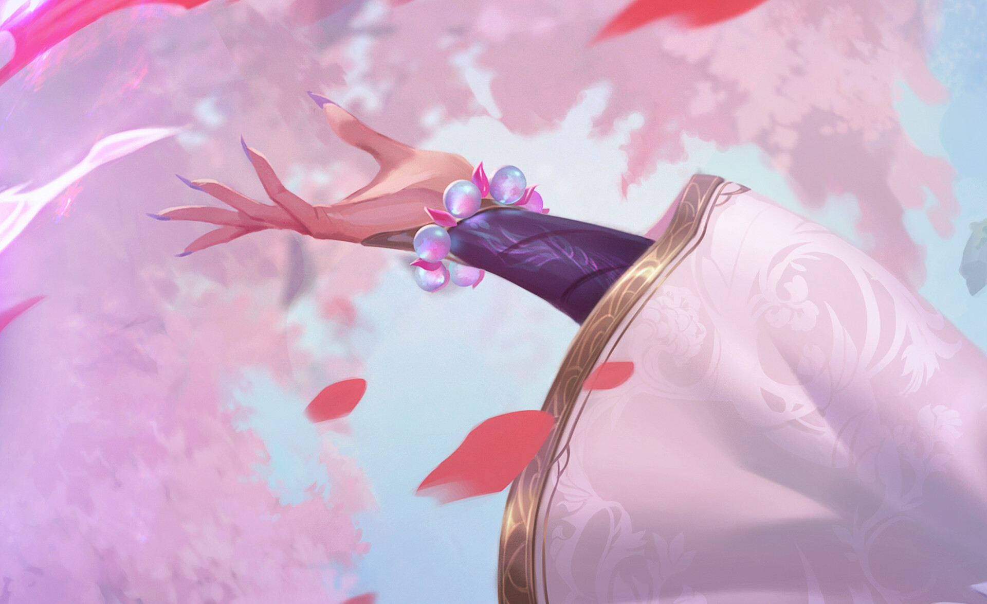 Spirit Blossom Syndra Splash art for League of Legends