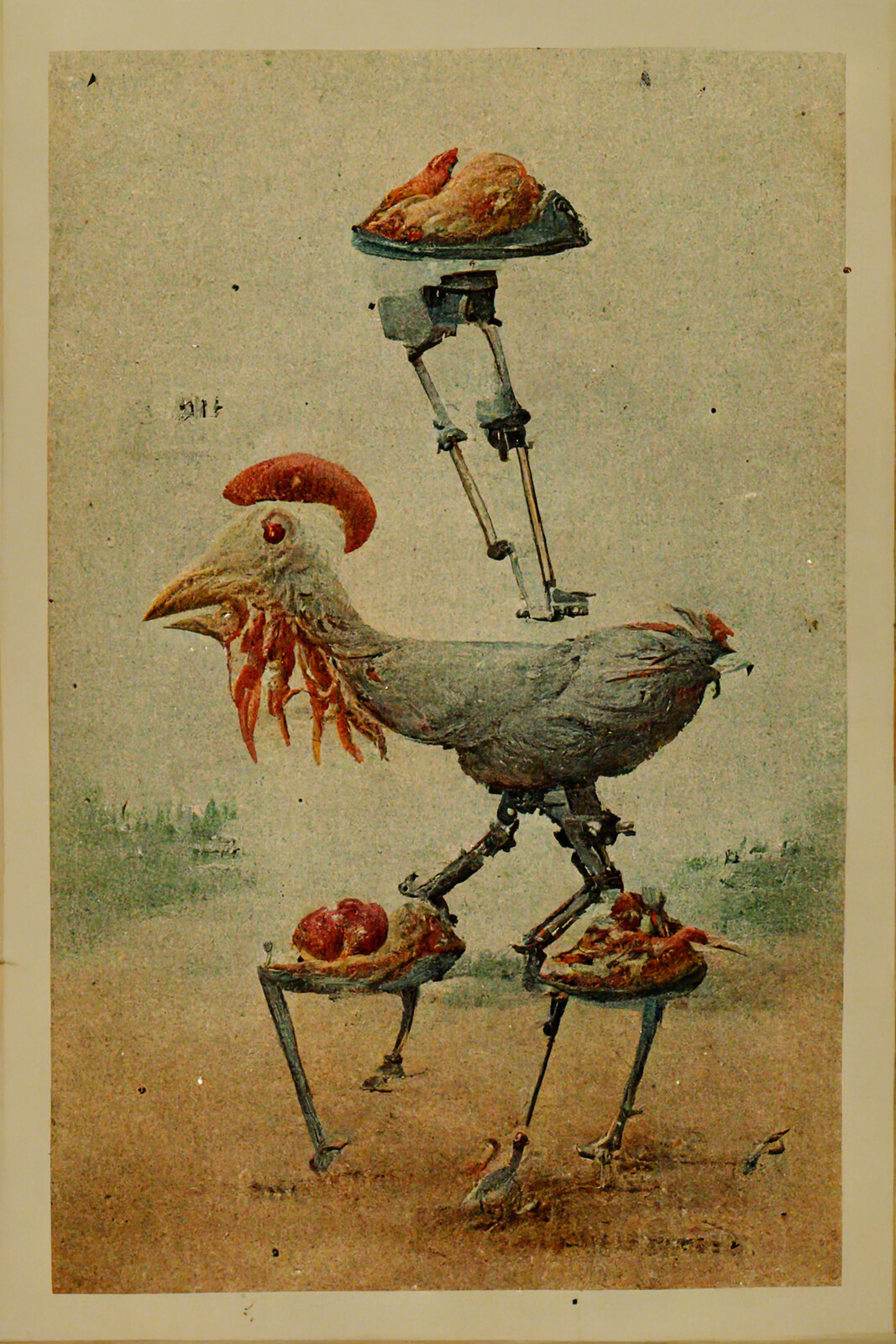 Disabled Animals On Vintage Postcards #31 | The First Chicken