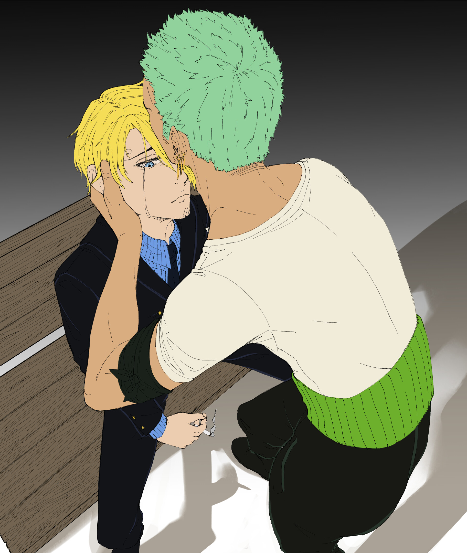 sanji and zoro kiss
