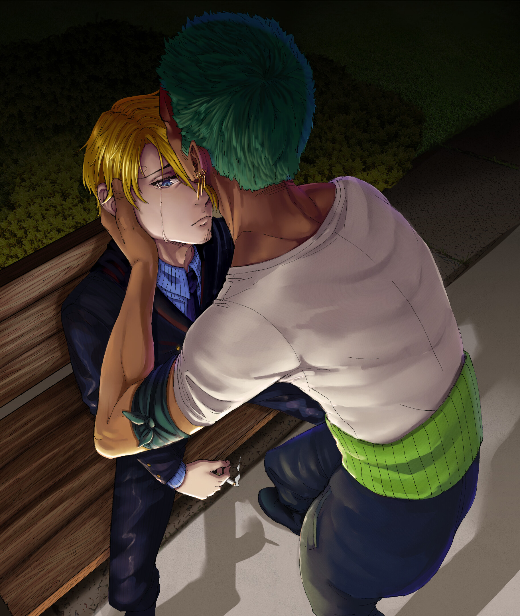 sanji and zoro kiss